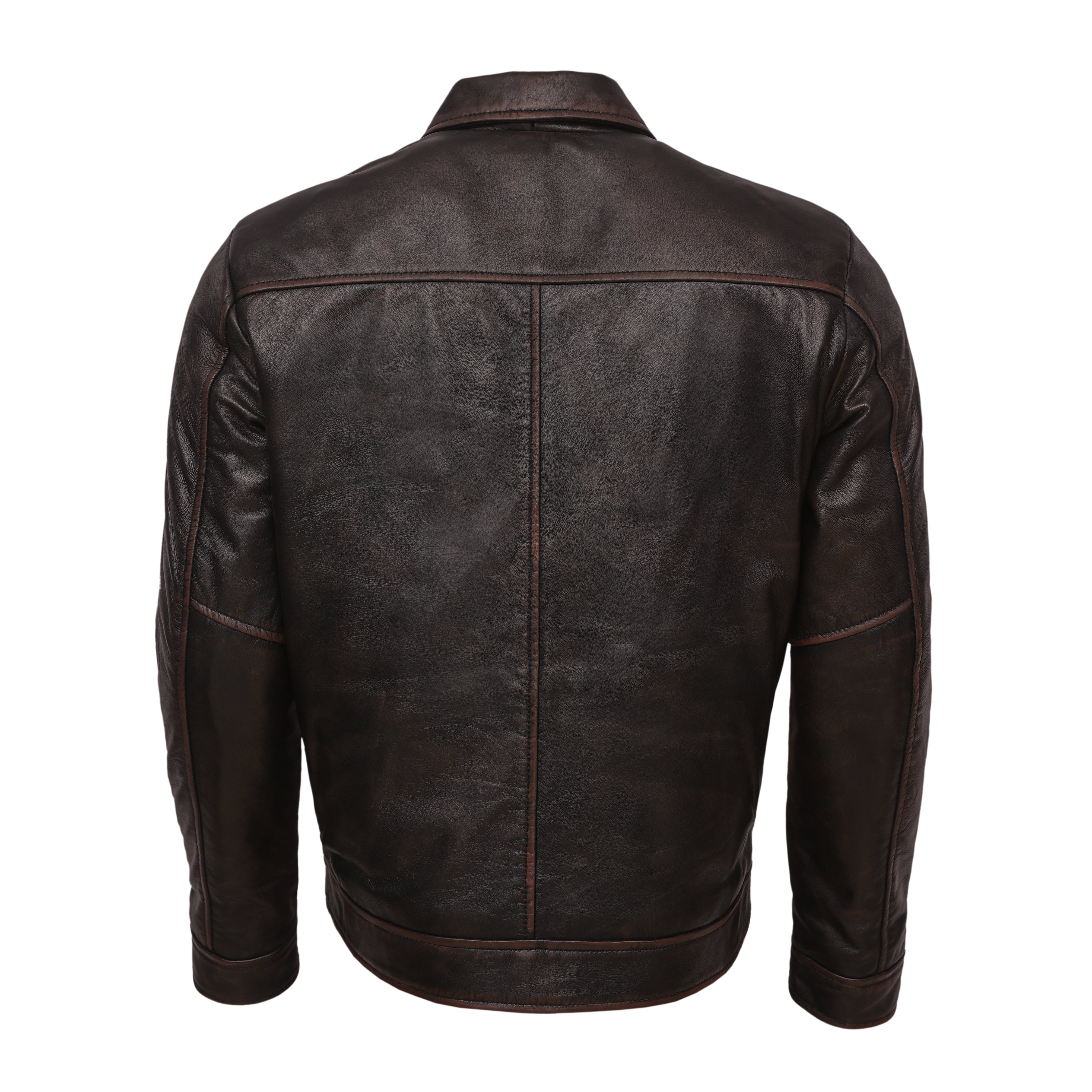 Black Leather Jacket SF001 (Coffee)