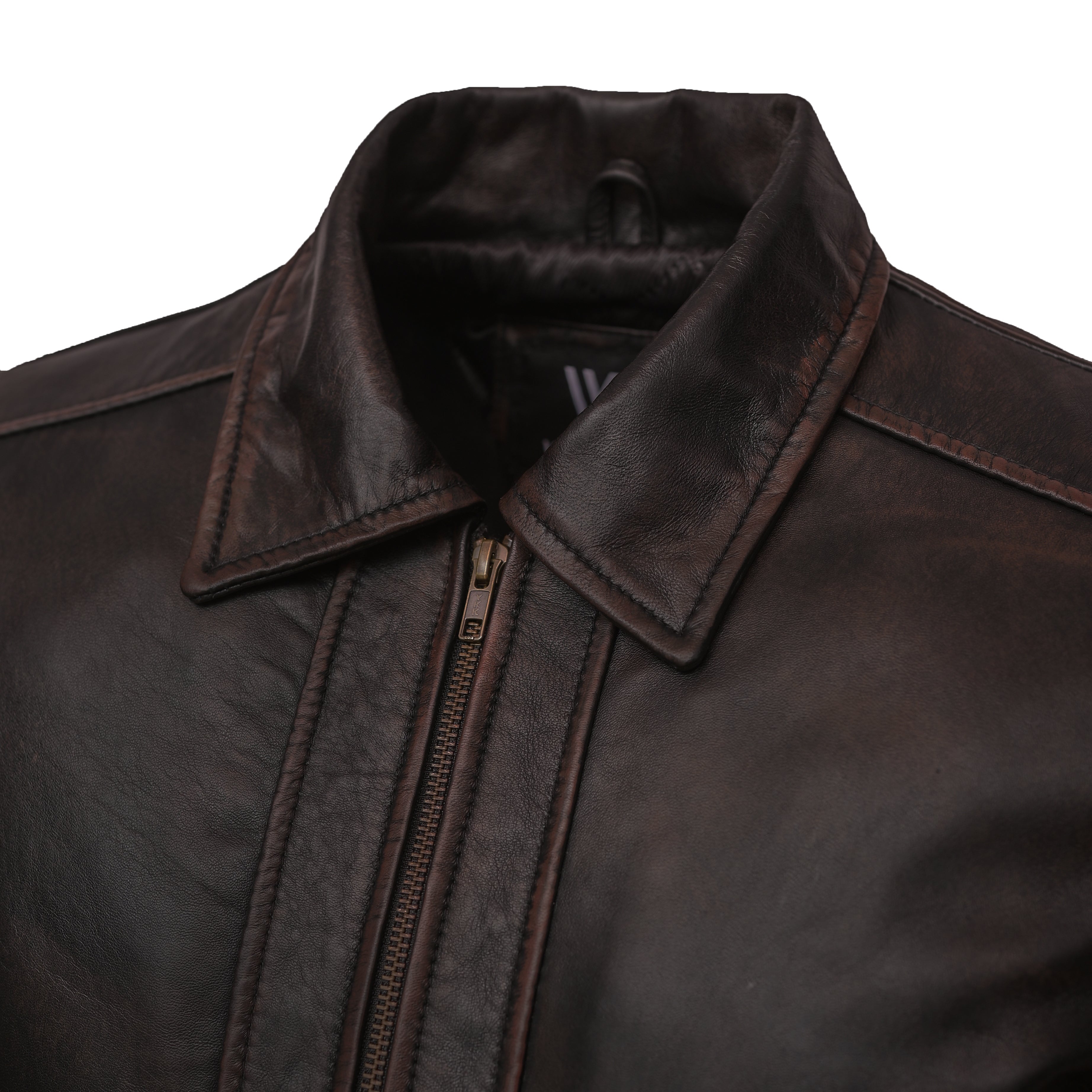 Black Leather Jacket SF001 (Coffee)