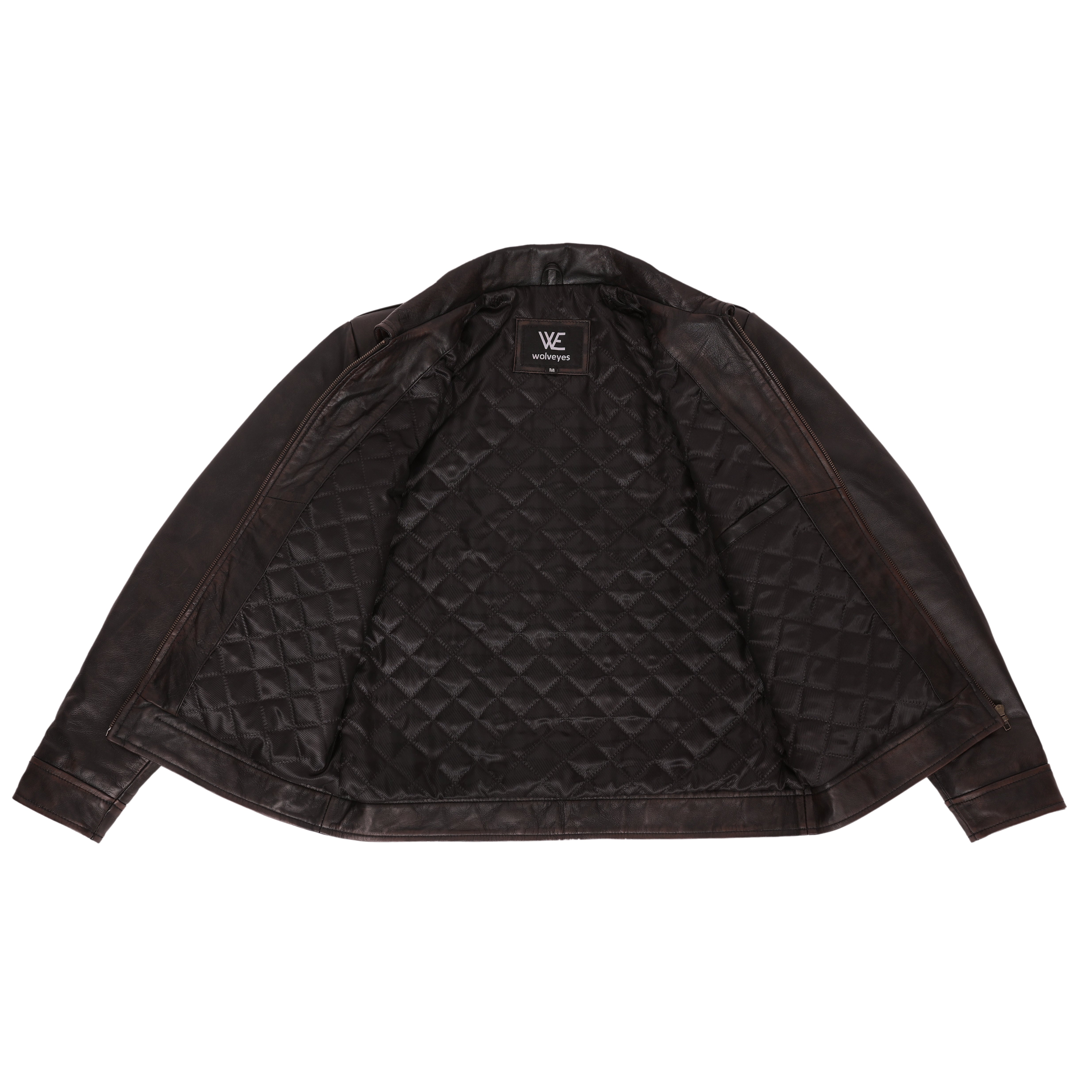 Black Leather Jacket SF001 (Coffee)
