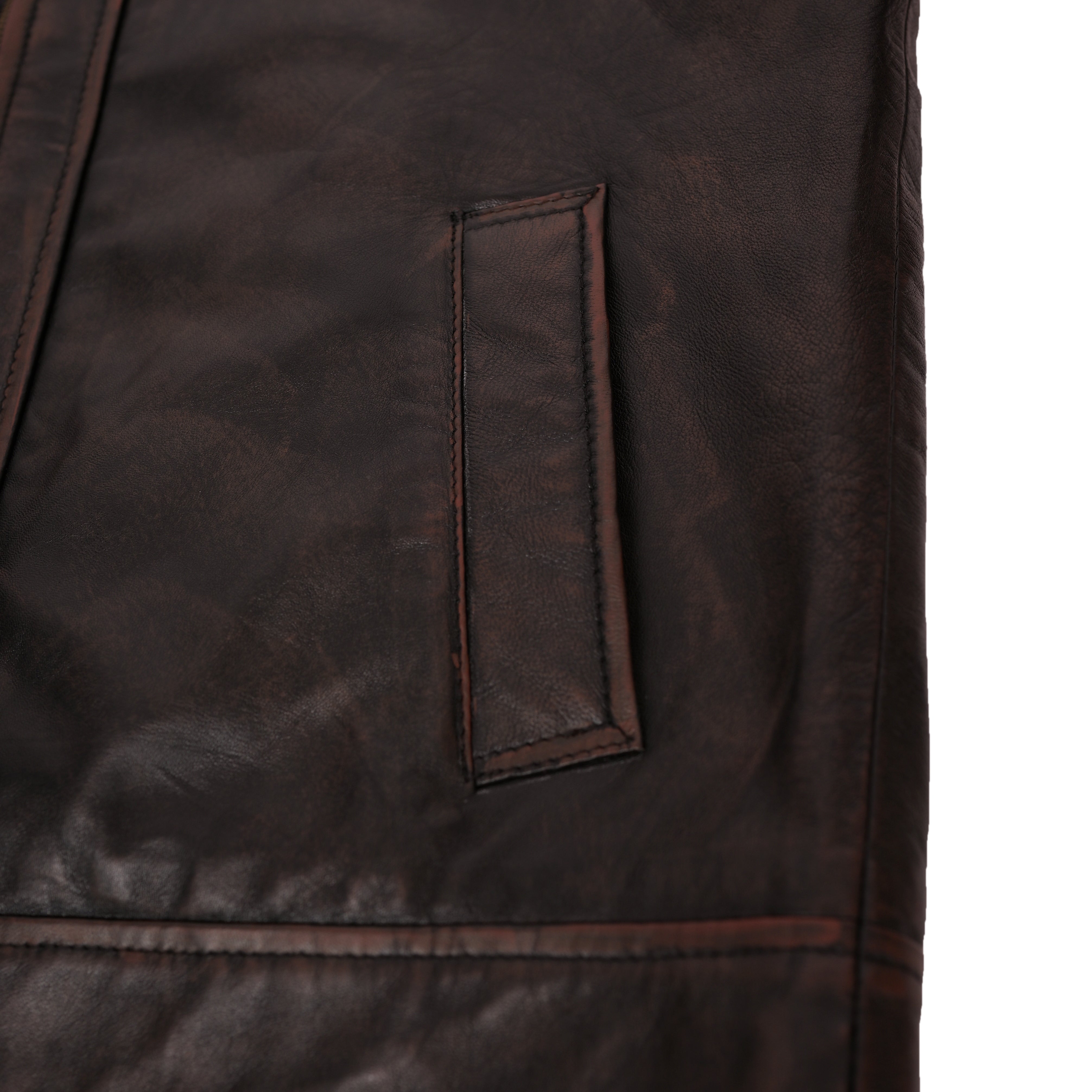 Black Leather Jacket SF001 (Coffee)