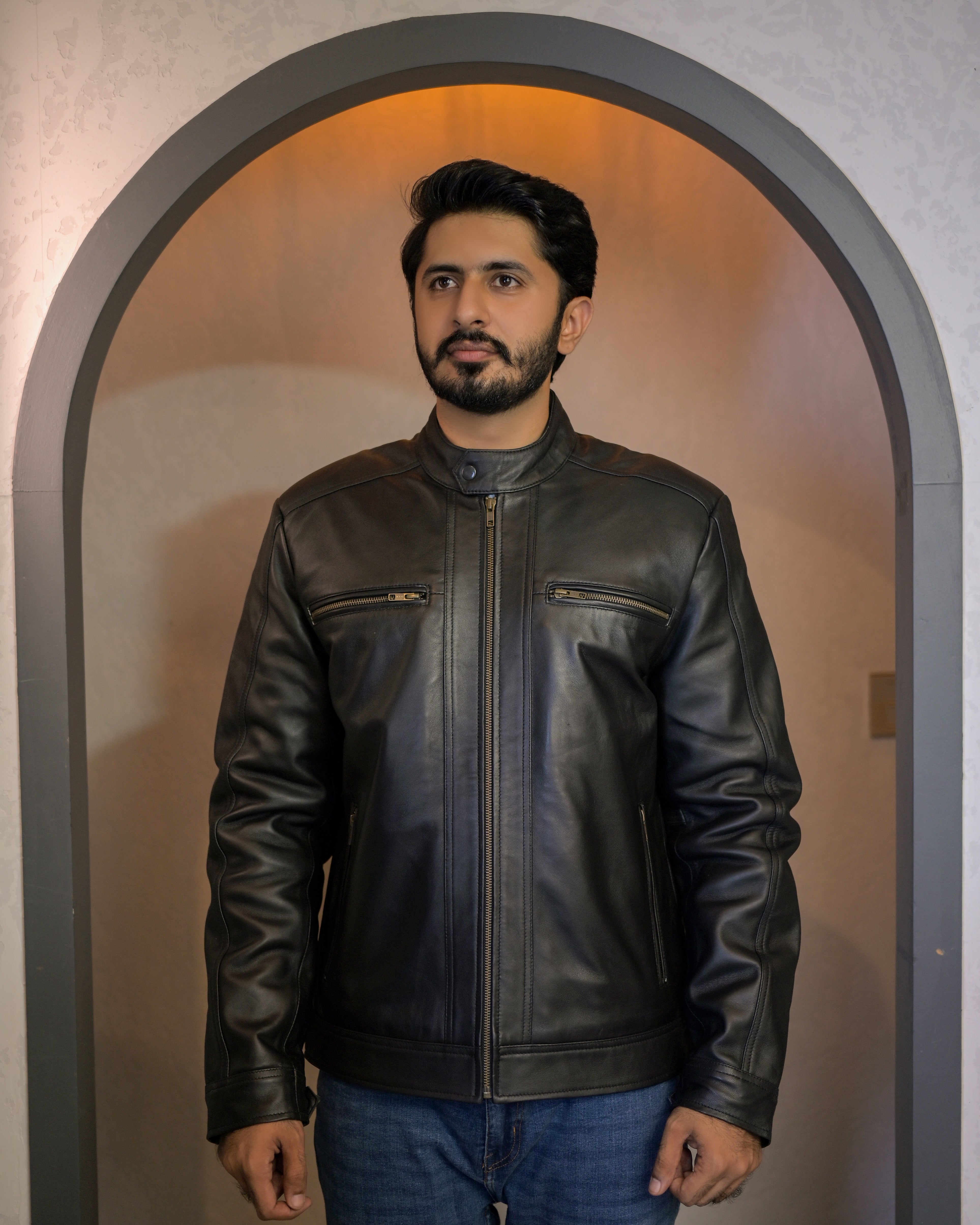 Black Leather Jacket sf002