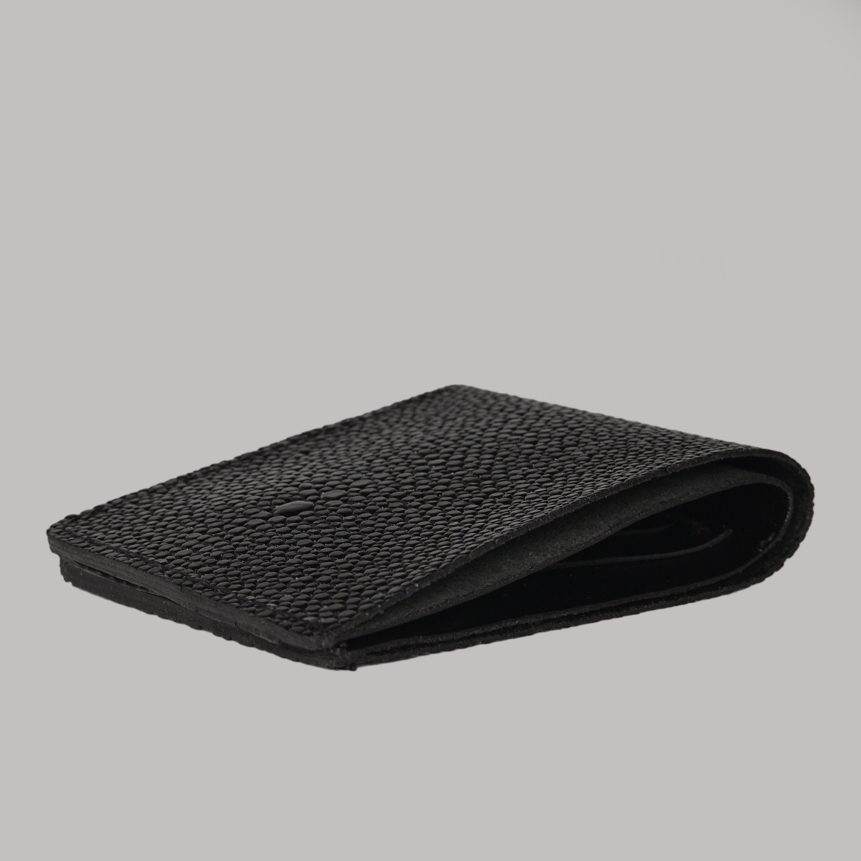 Black Pattent Fish Leather bifold Wallet