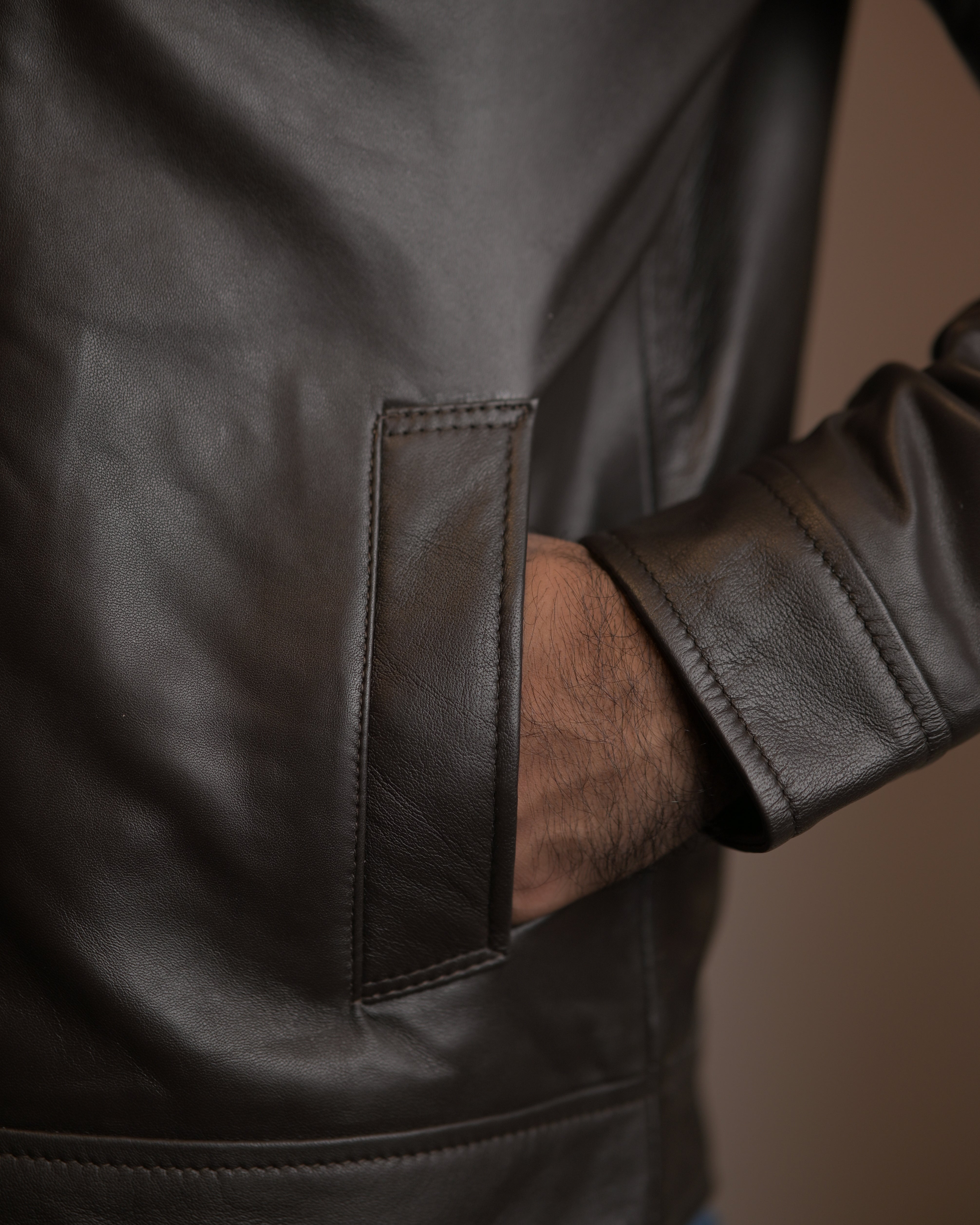 Brown Leather Jacket SF001