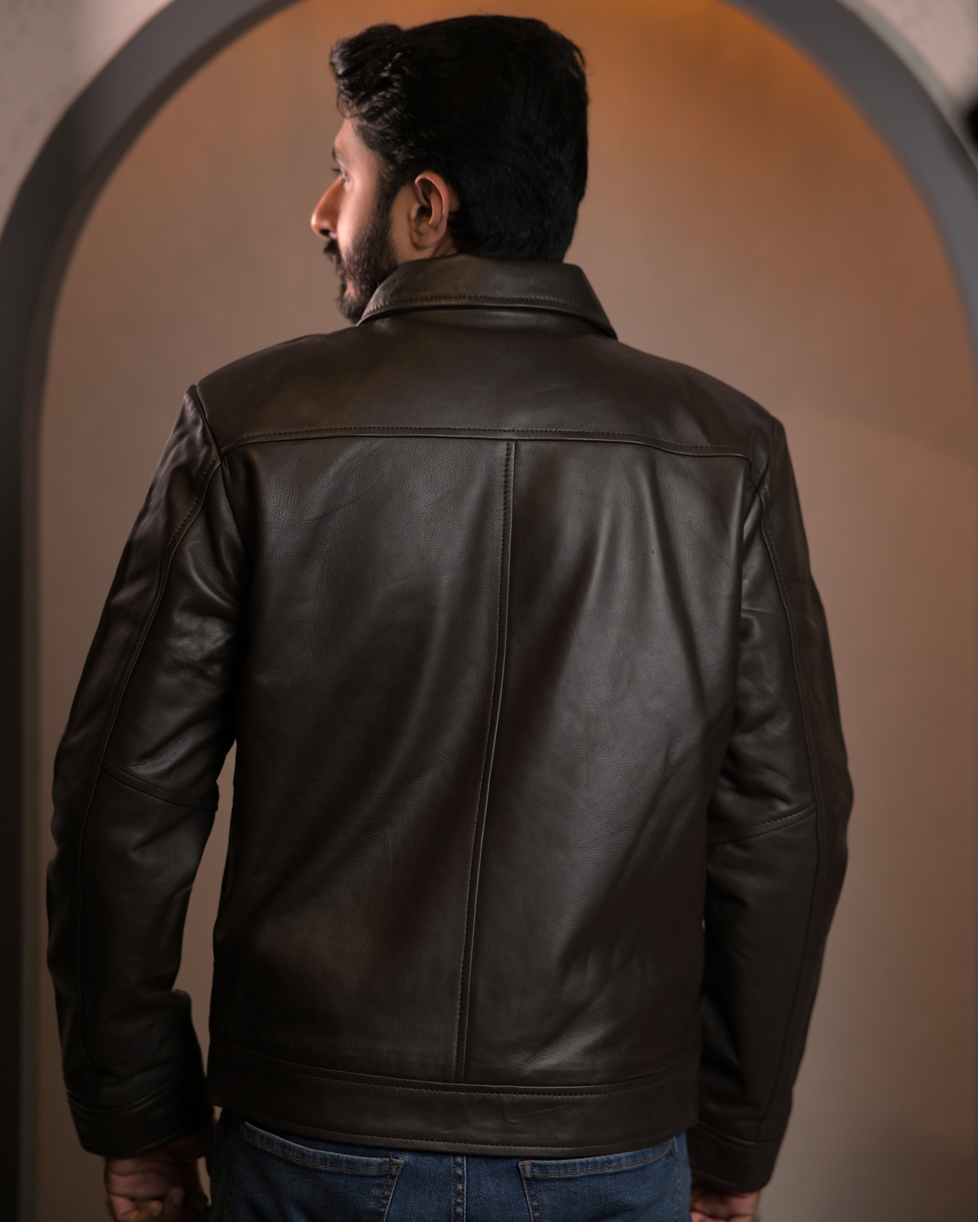 Brown Leather Jacket SF001