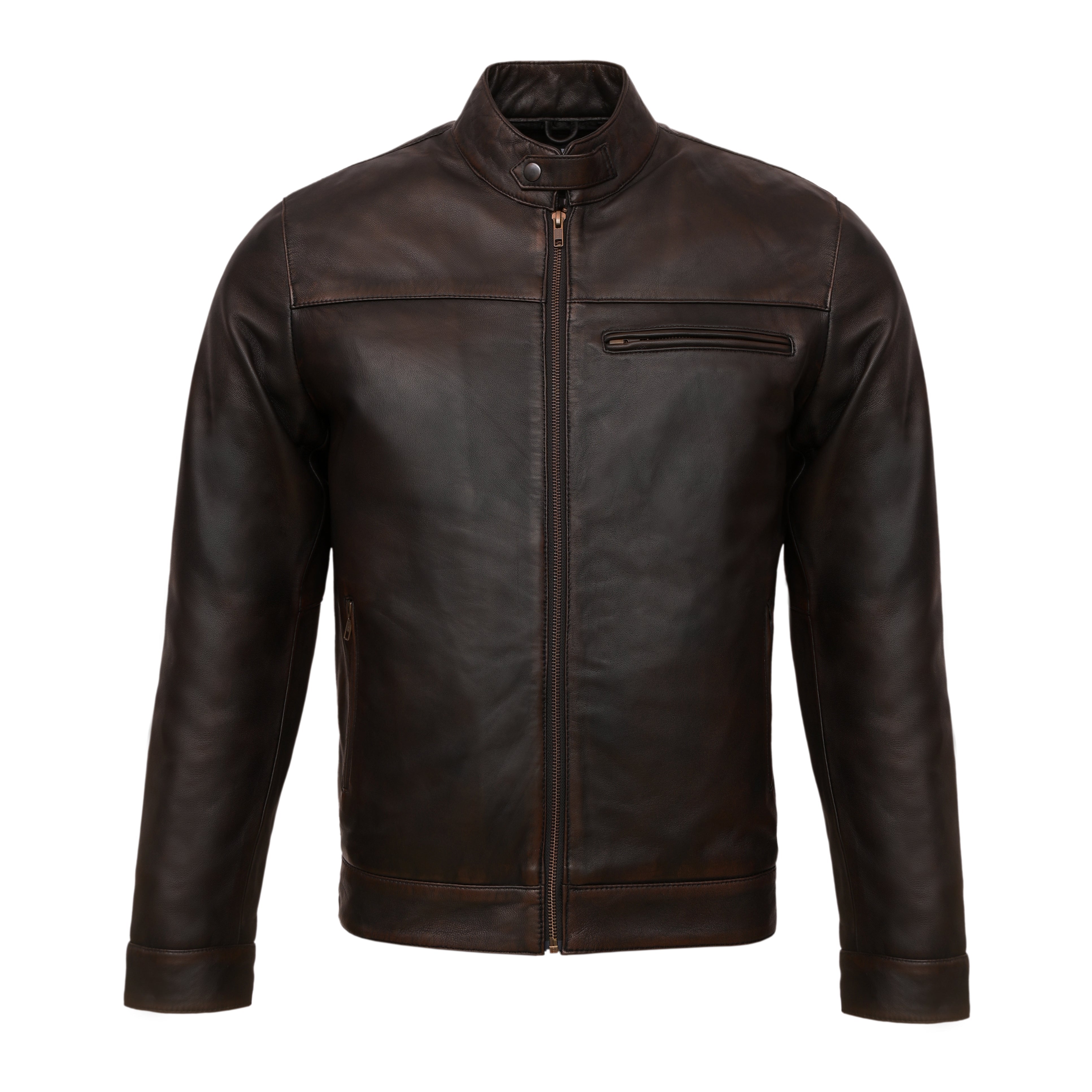 Coffee Leather Jacket SF002