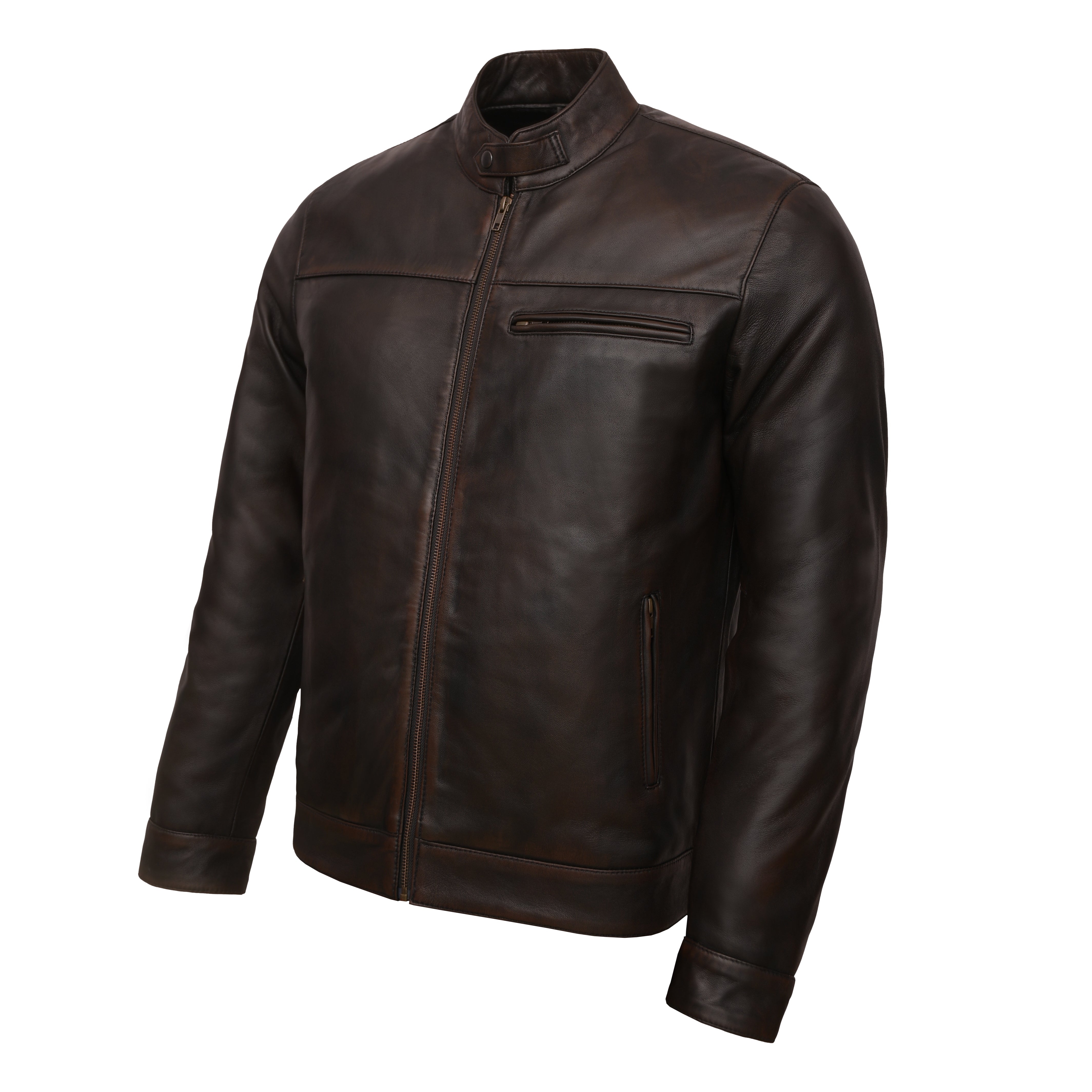 Coffee Leather Jacket SF002