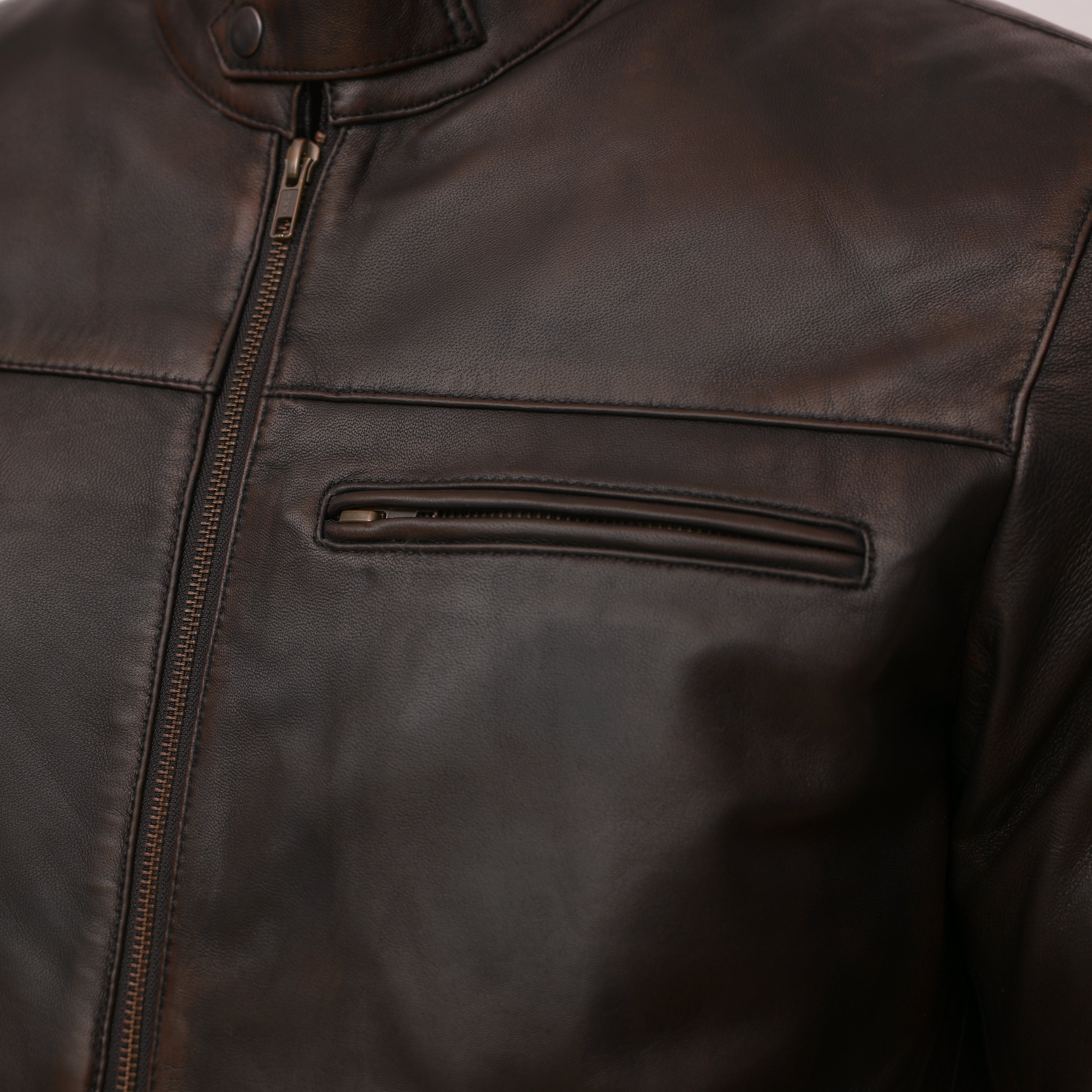 Coffee Leather Jacket SF002