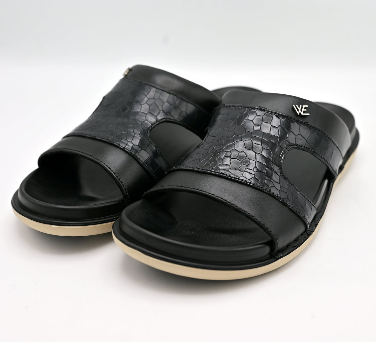 Croco Comfort Leather Slippers (C6)