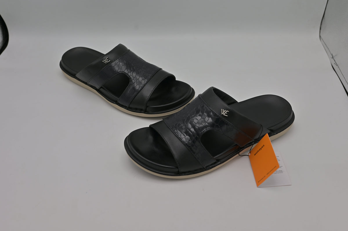 Croco Comfort Leather Slippers (C6)