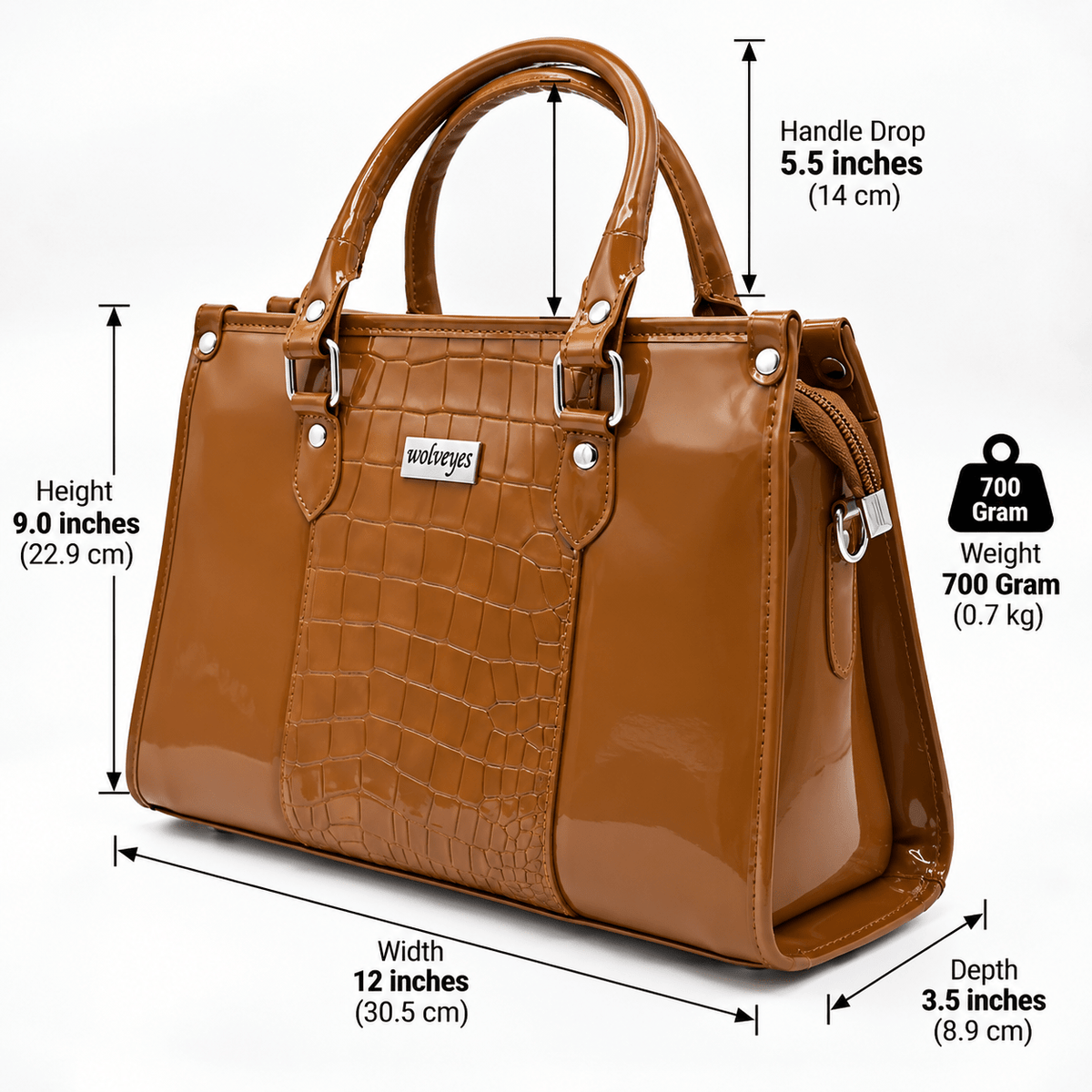 Croco Elitaire Ladies Bag Mustard(CE01)