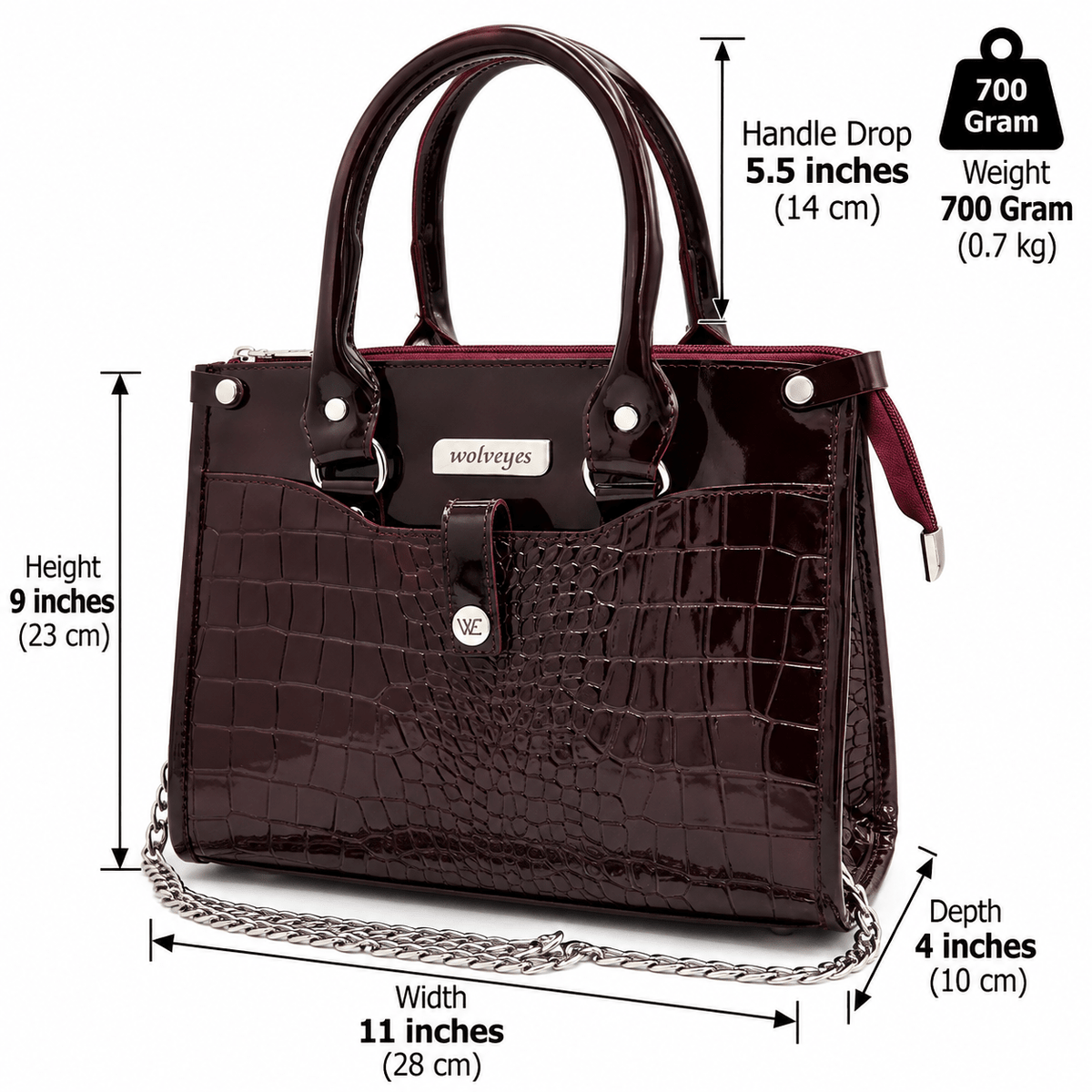 Crocodile Patent luxury ladies bag LB03
