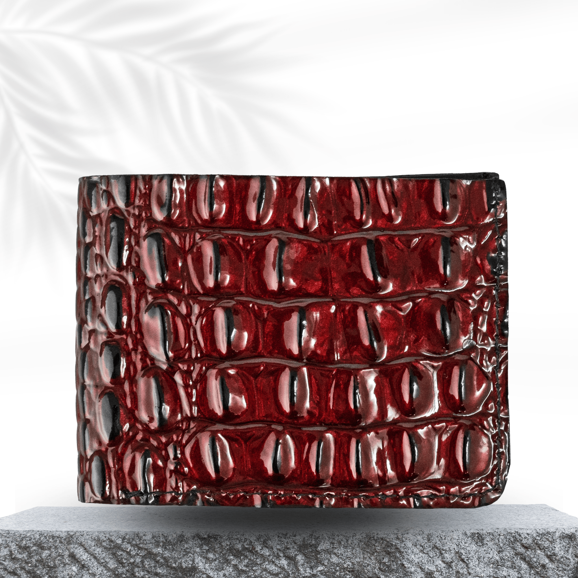Crocodile Pattent Leather Bifold Wallet