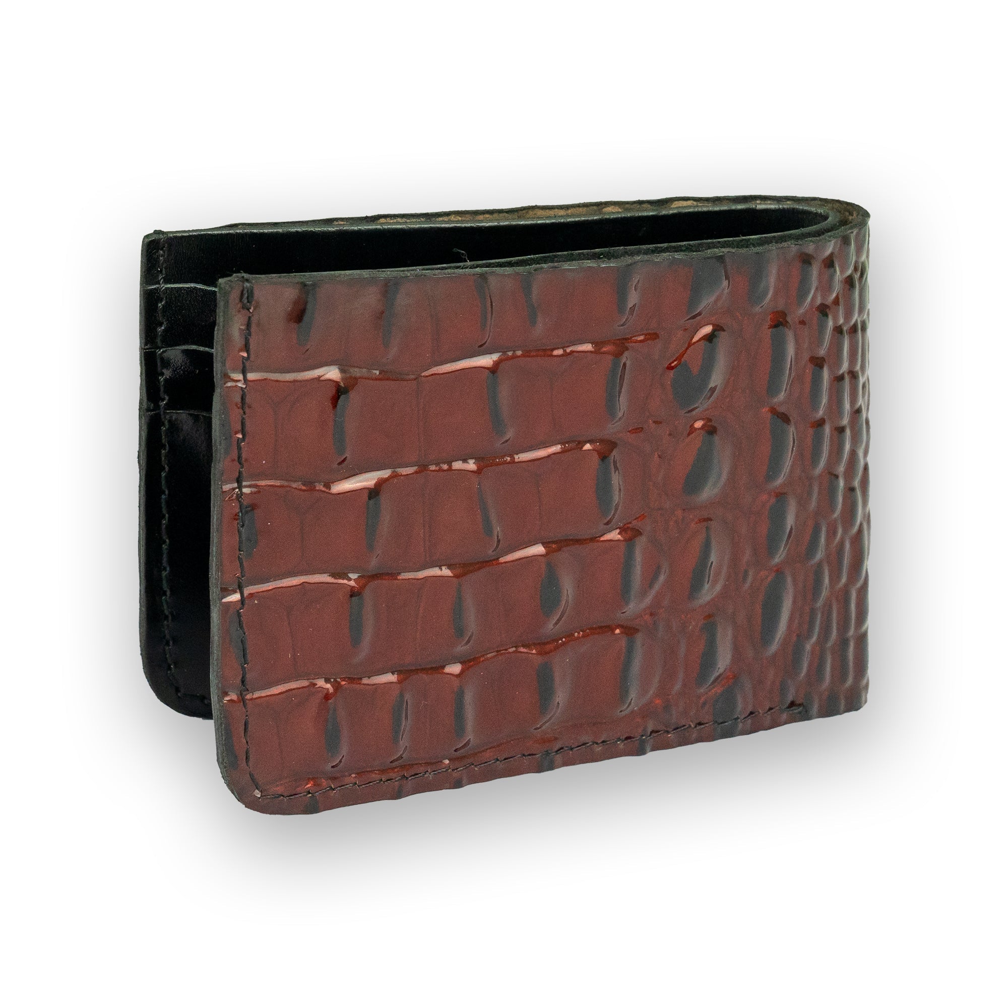 Crocodile Pattent Leather Bifold Wallet – Wolveyes