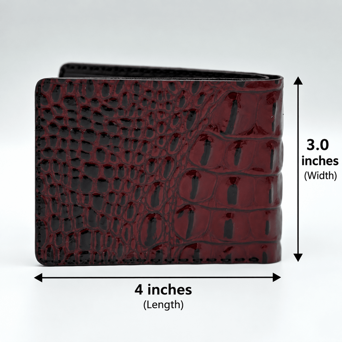 Crocodile Pattent Leather Bifold Wallet PBW02