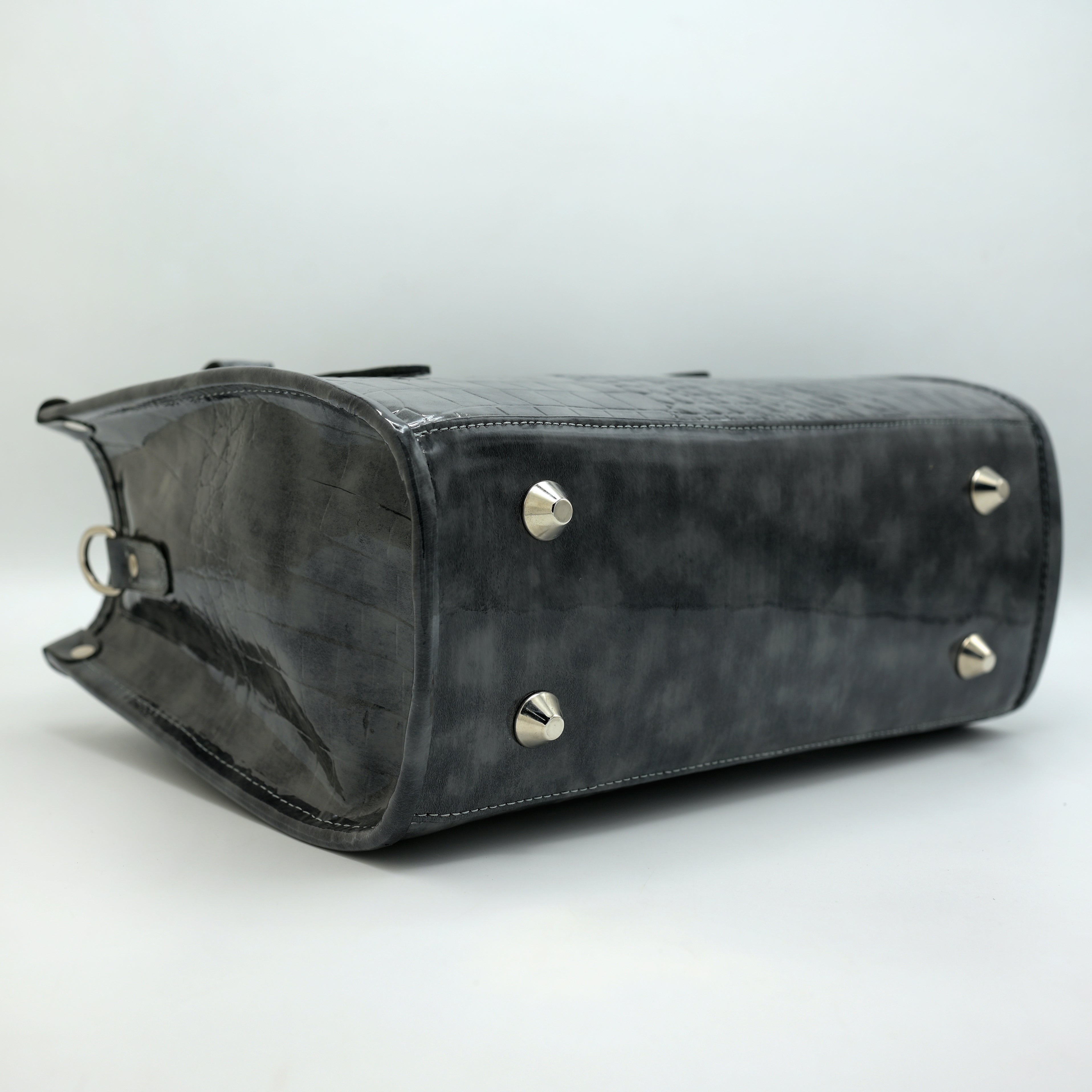 Crocodile Pattent Leather Tote Bag Pb01 (Gray)