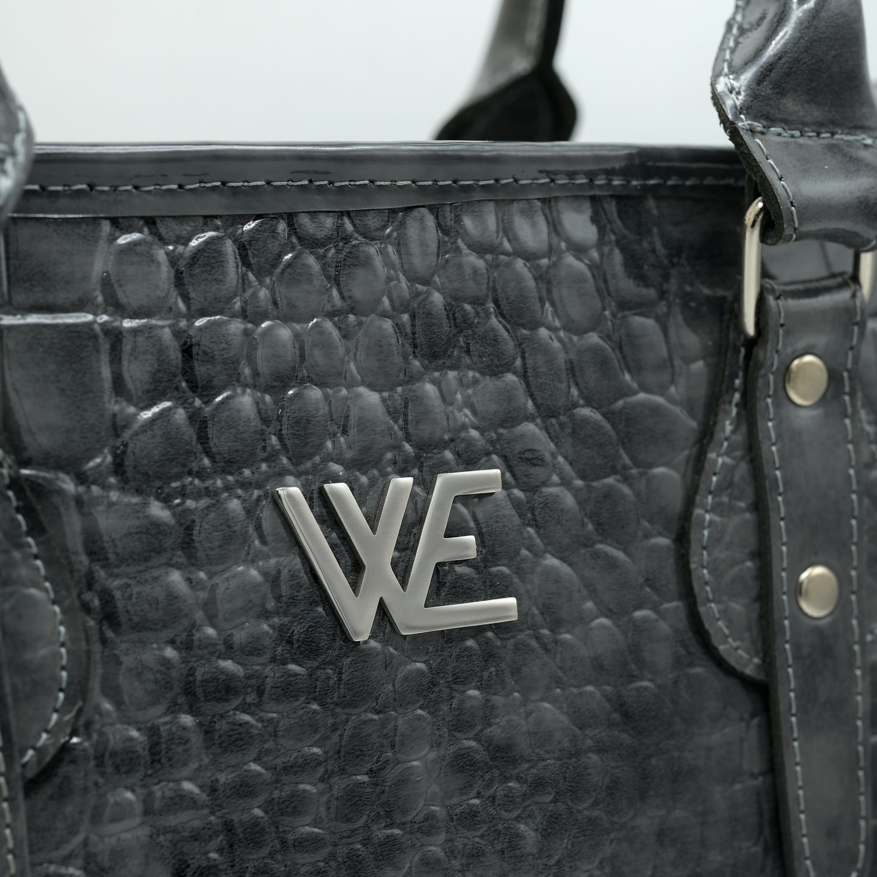 Crocodile Pattent Leather Tote Bag Pb01 (Gray)