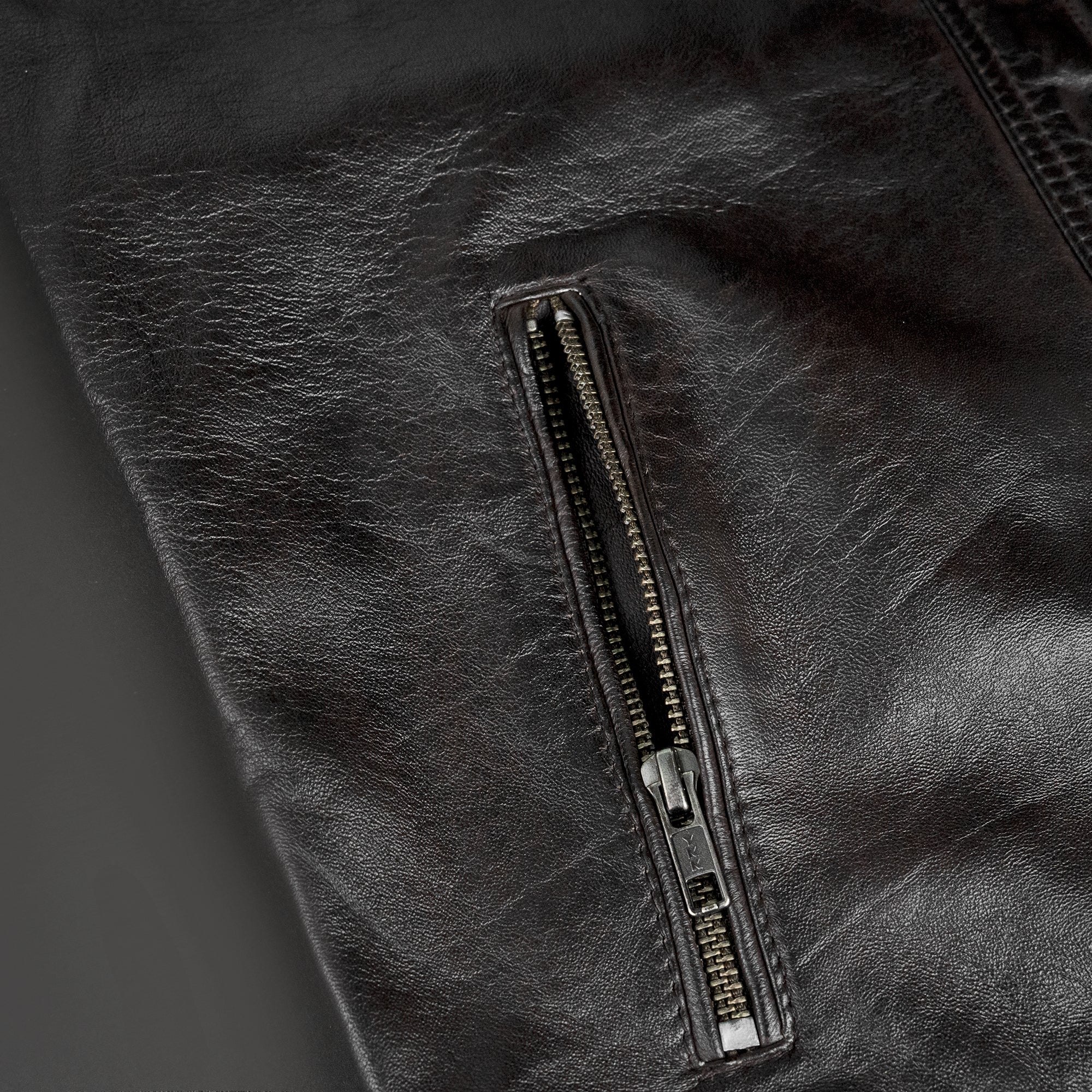 Dark Brown Leather Jacket sf002
