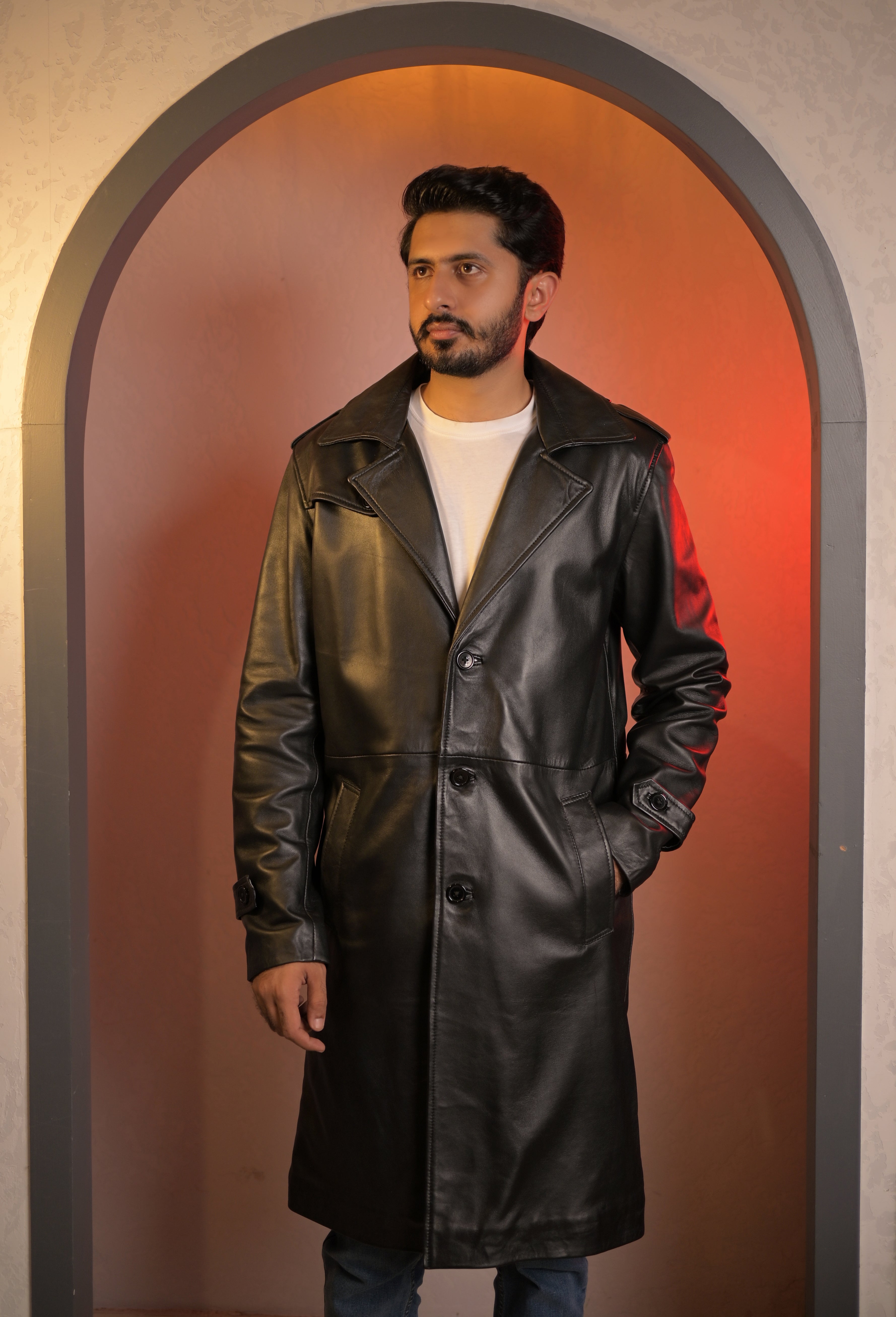 Gentleman’s Leather Long Coat – Sf16