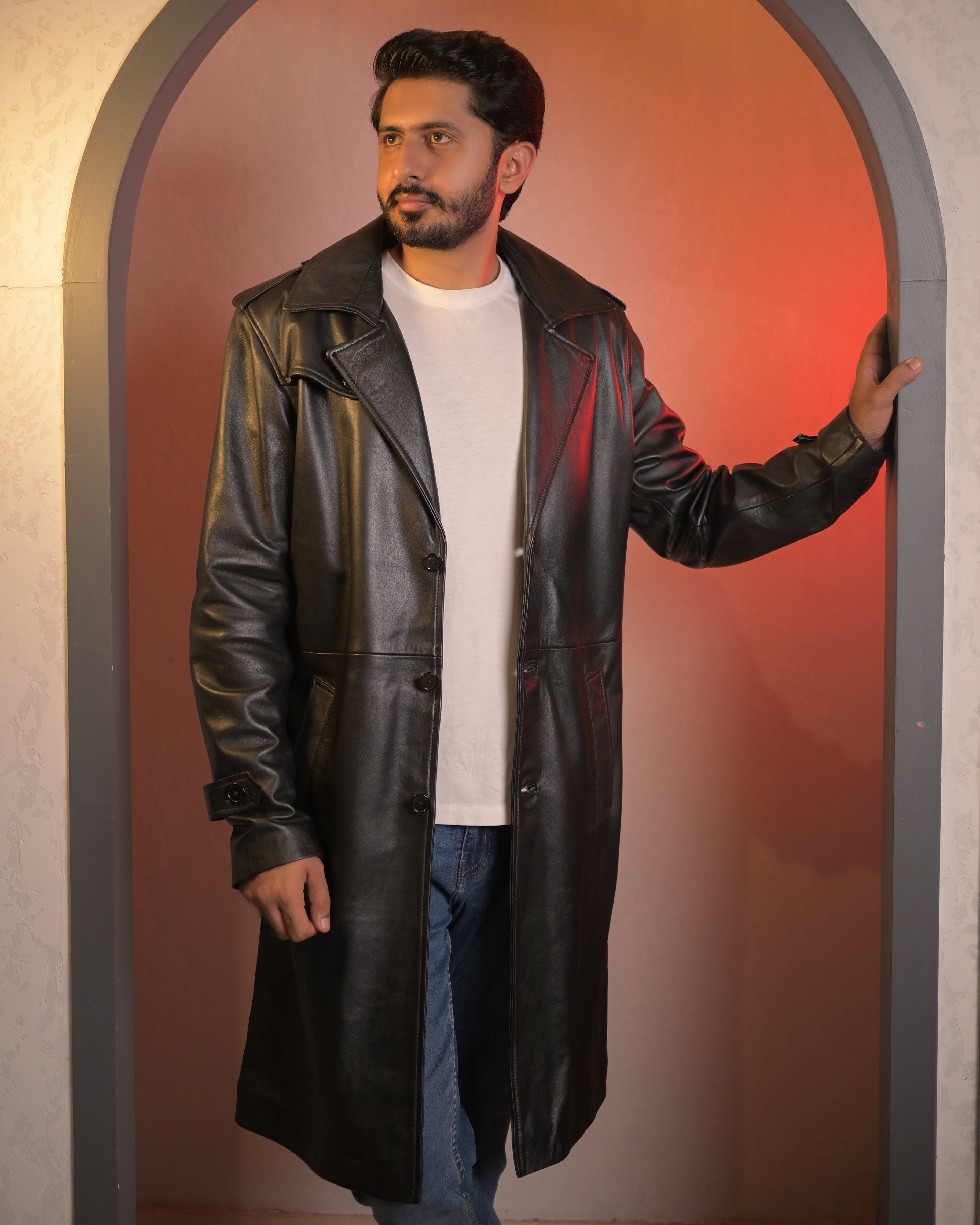 Gentleman’s Leather Long Coat – Sf16