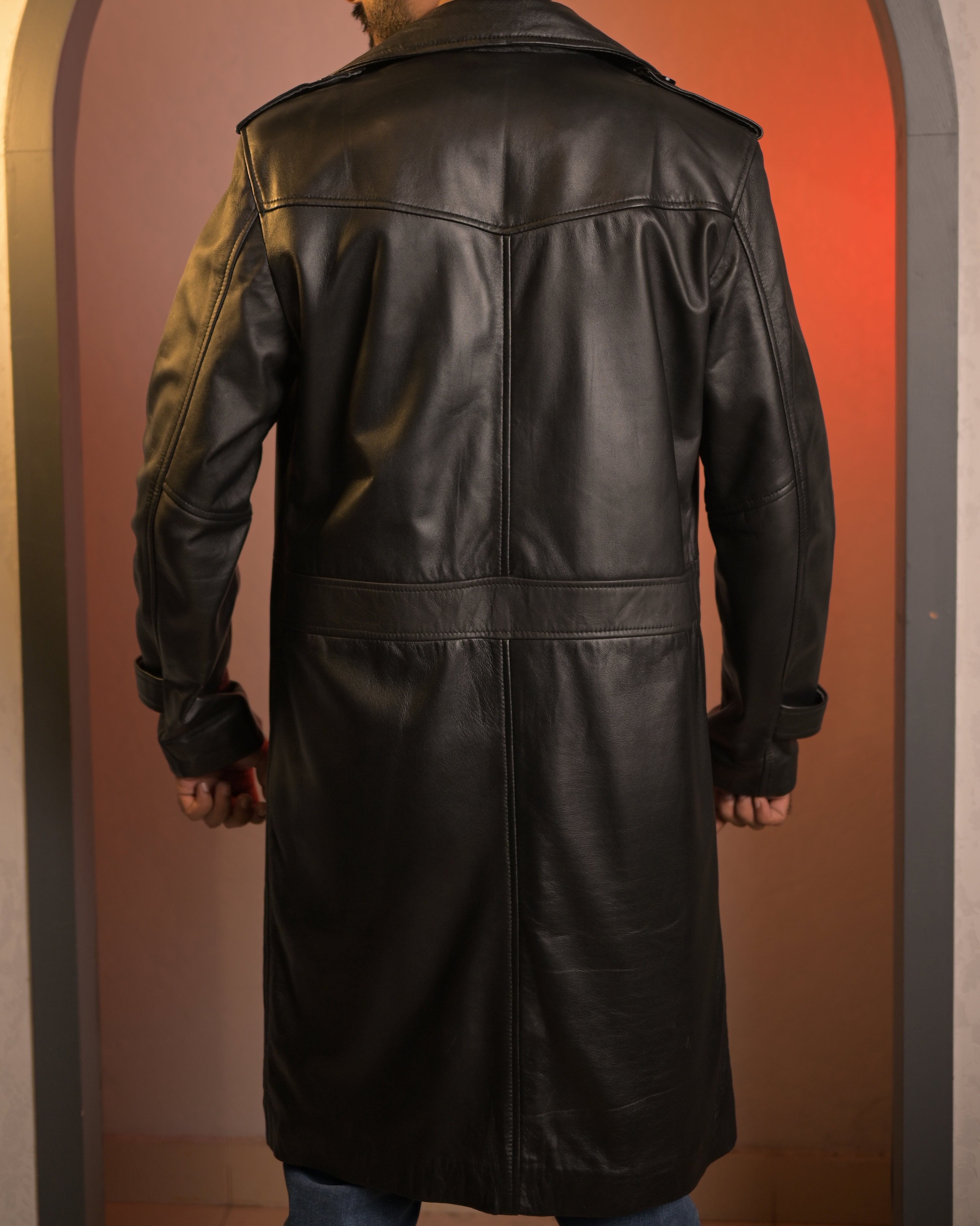Gentleman’s Leather Long Coat – Sf16