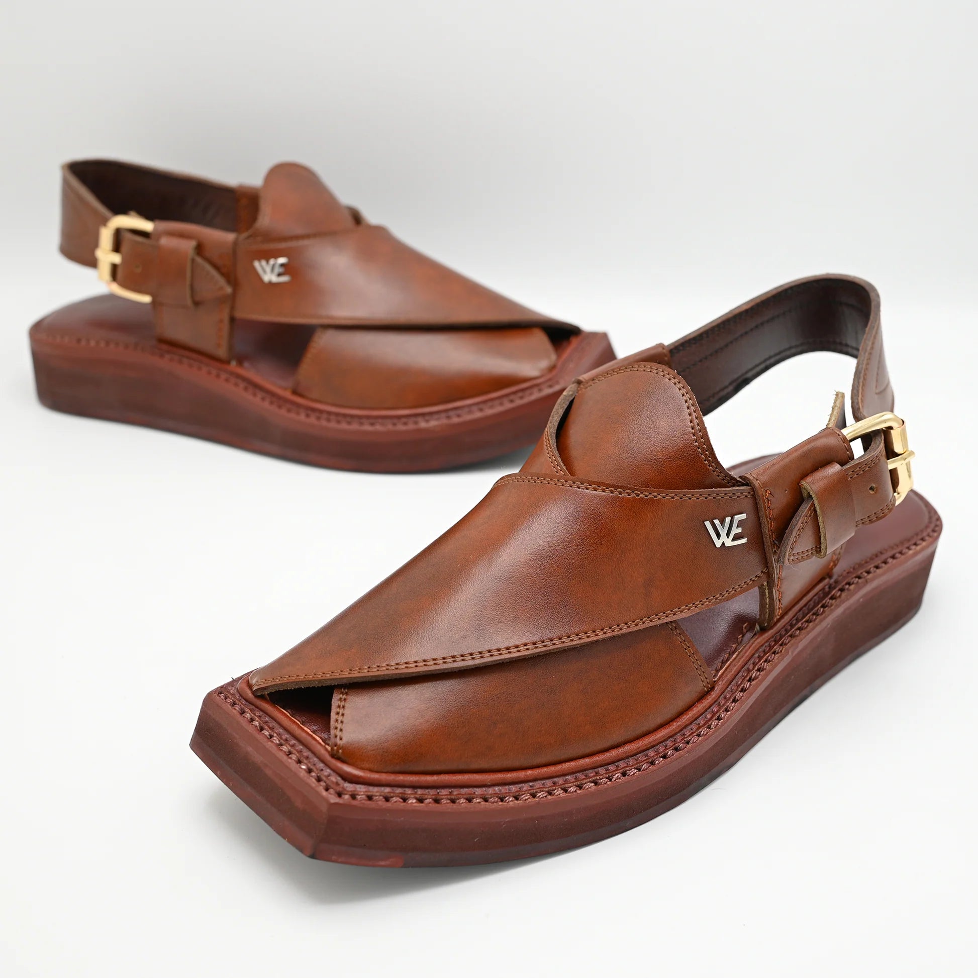 Hand made kaptan chappal brown WE003
