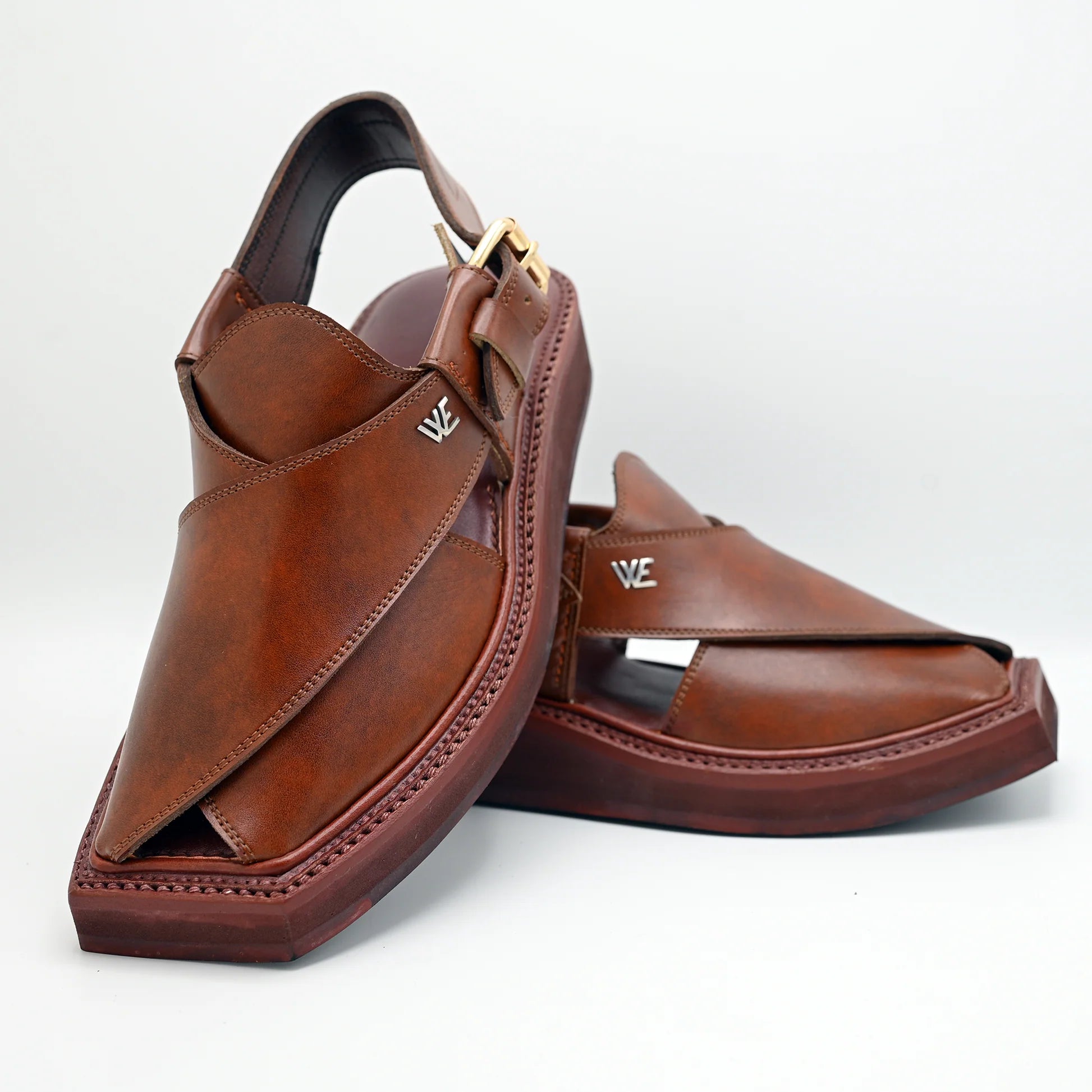 Hand made kaptan chappal brown WE003