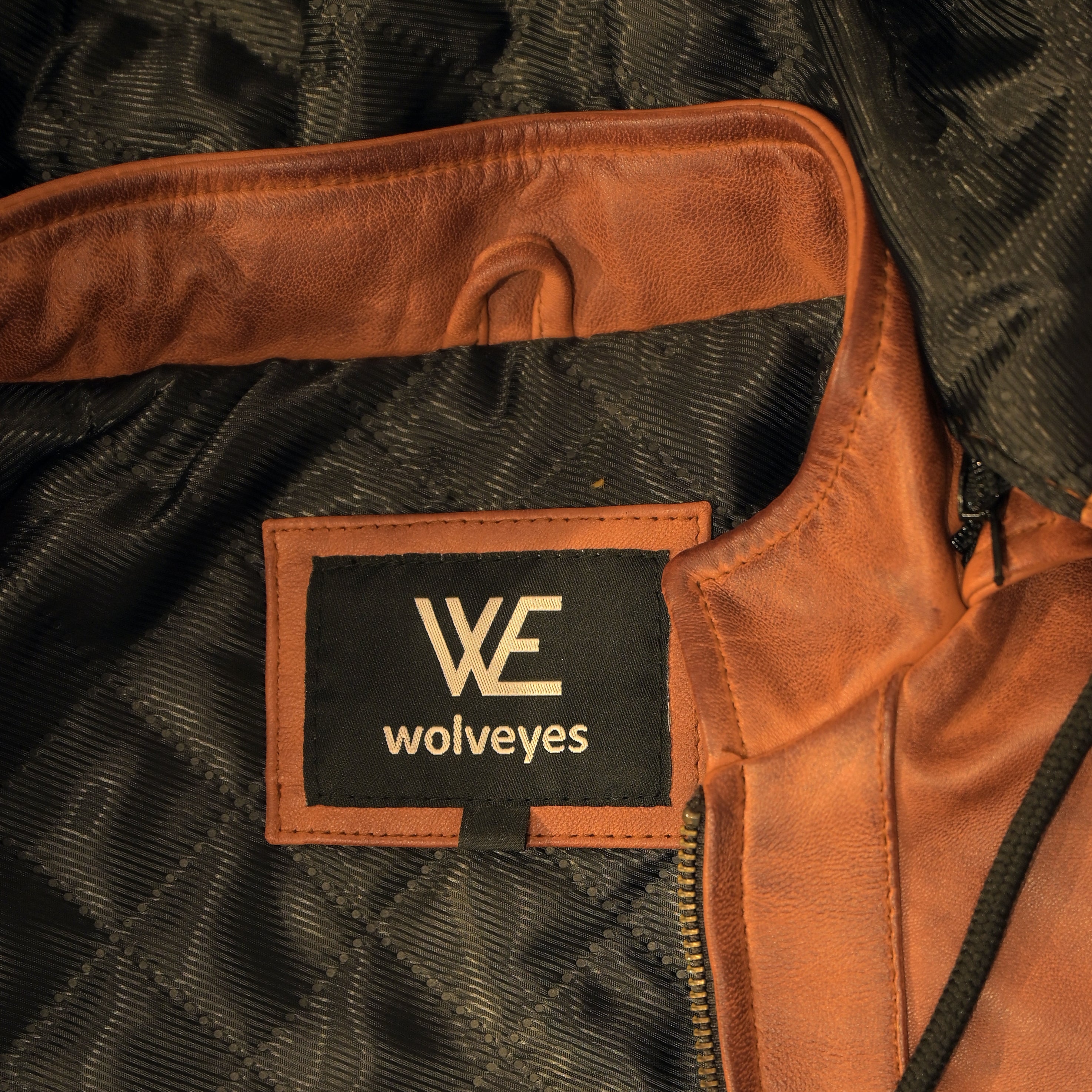 Hooded Leather Bomber Jacket SF002H (ionic Brown)