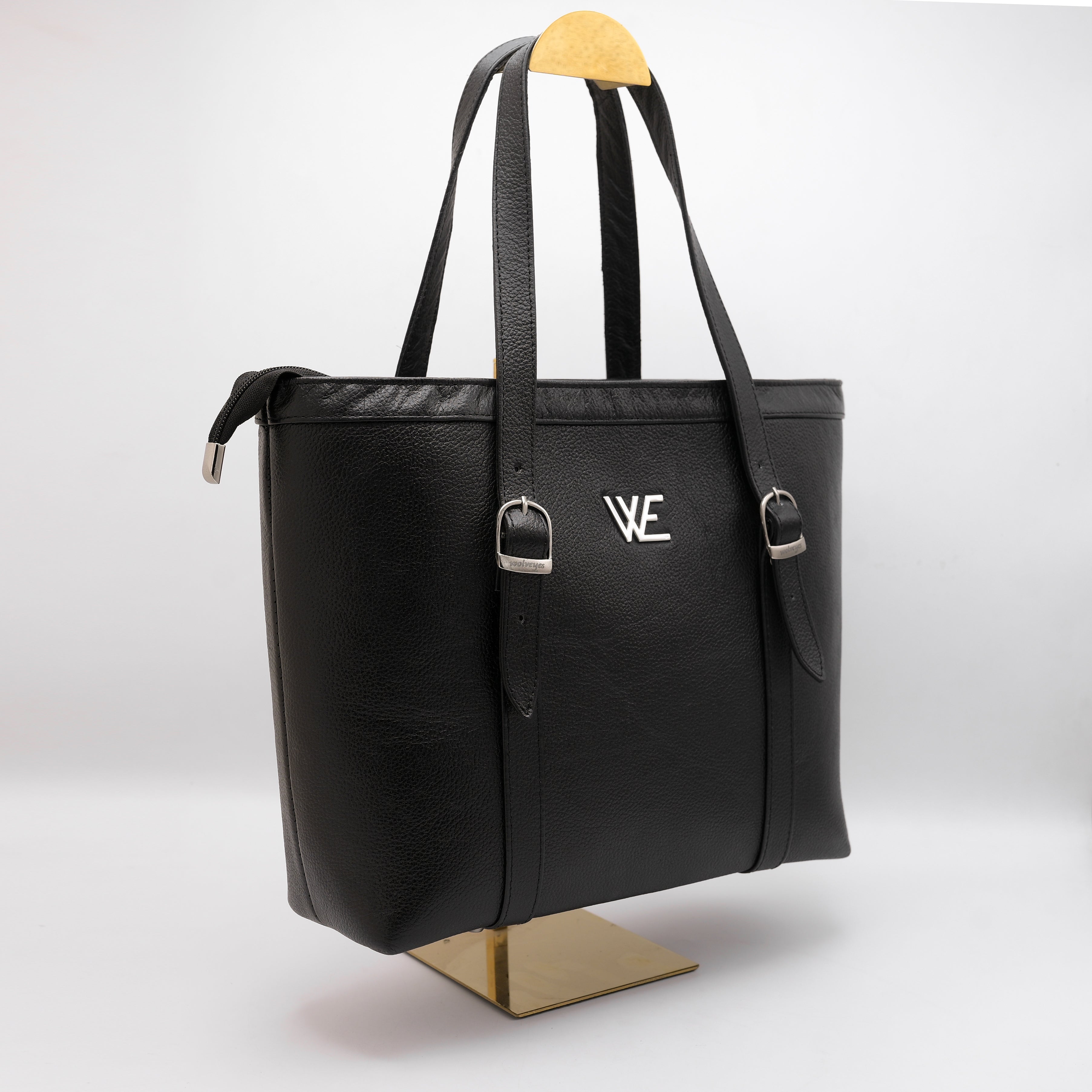 Ladies Tote Bag Natural Mild Leather (NM04 Black)