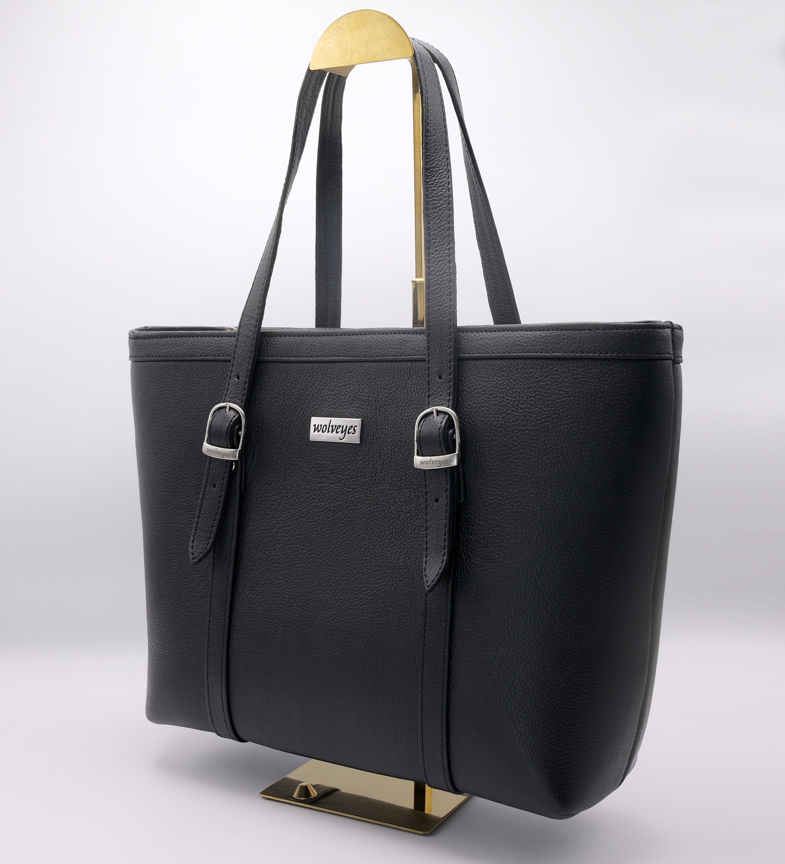 Ladies Tote Bag Natural Mild Leather (NM04 Black)