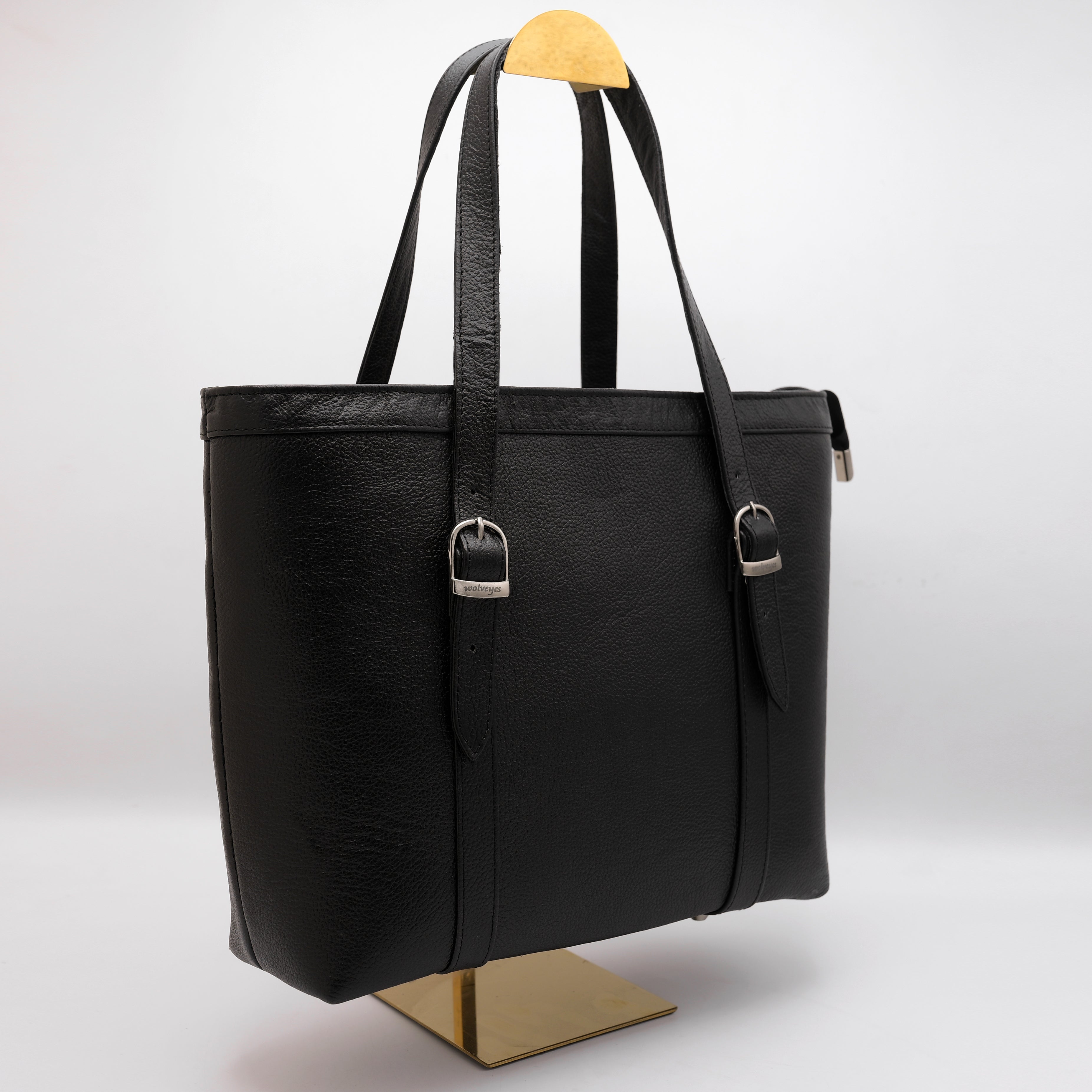 Ladies Tote Bag Natural Mild Leather (NM04 Black)