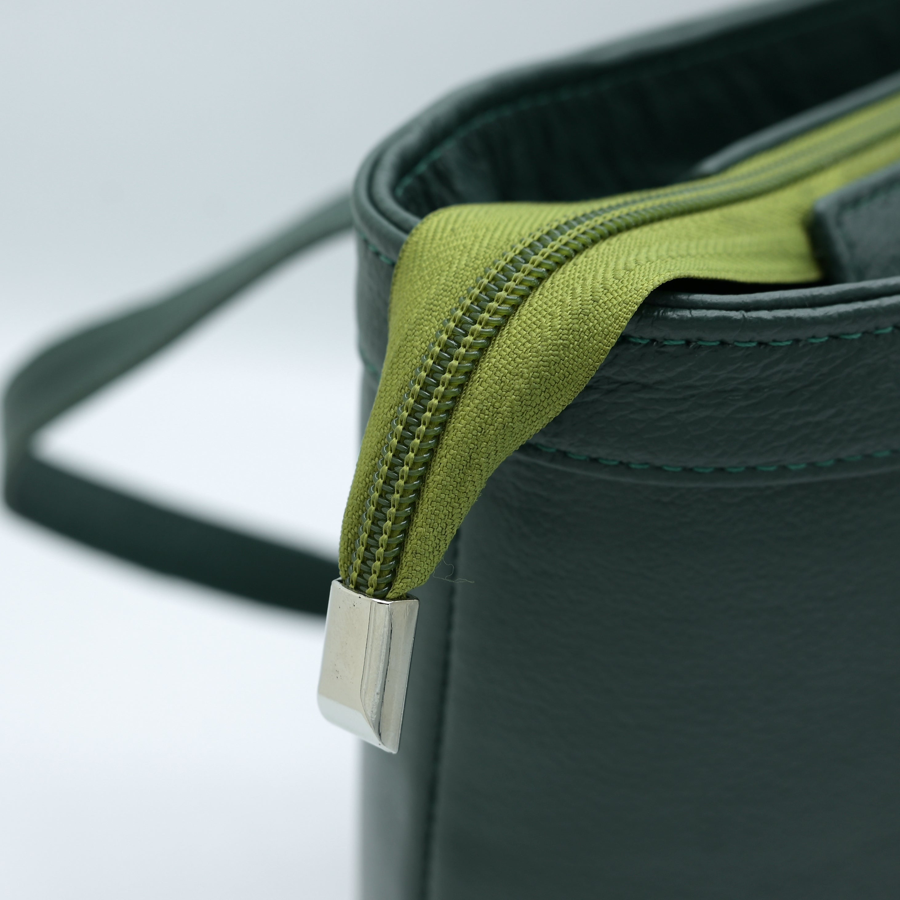 Ladies Tote Bag Natural Mild Leather (NM04 Green)