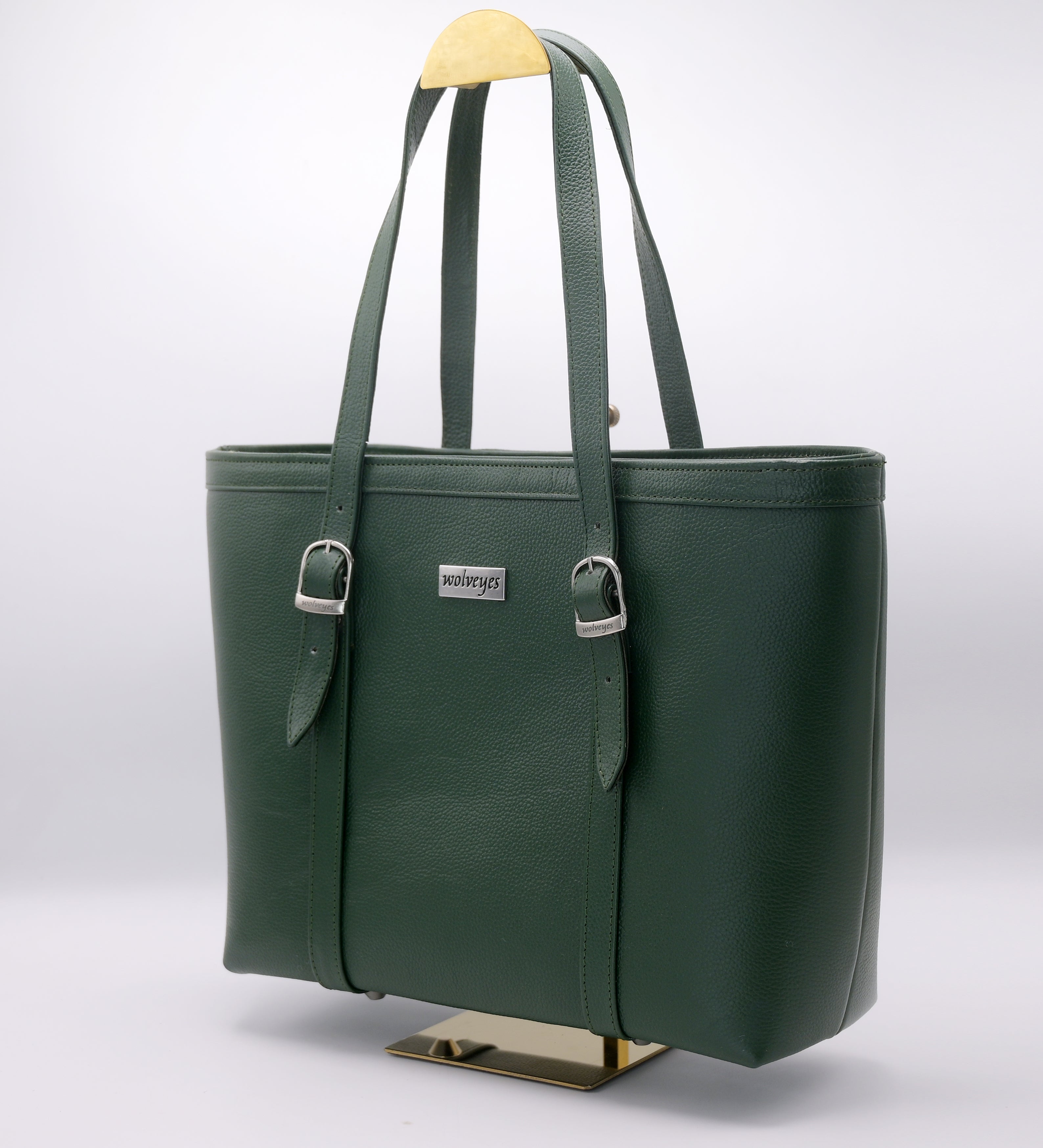 Ladies Tote Bag Natural Mild Leather (NM04 Green)