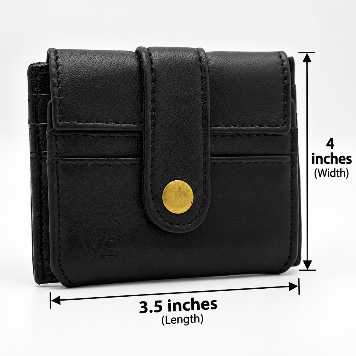 Leather Card Wallet With Cash Holder CW01 (Black)