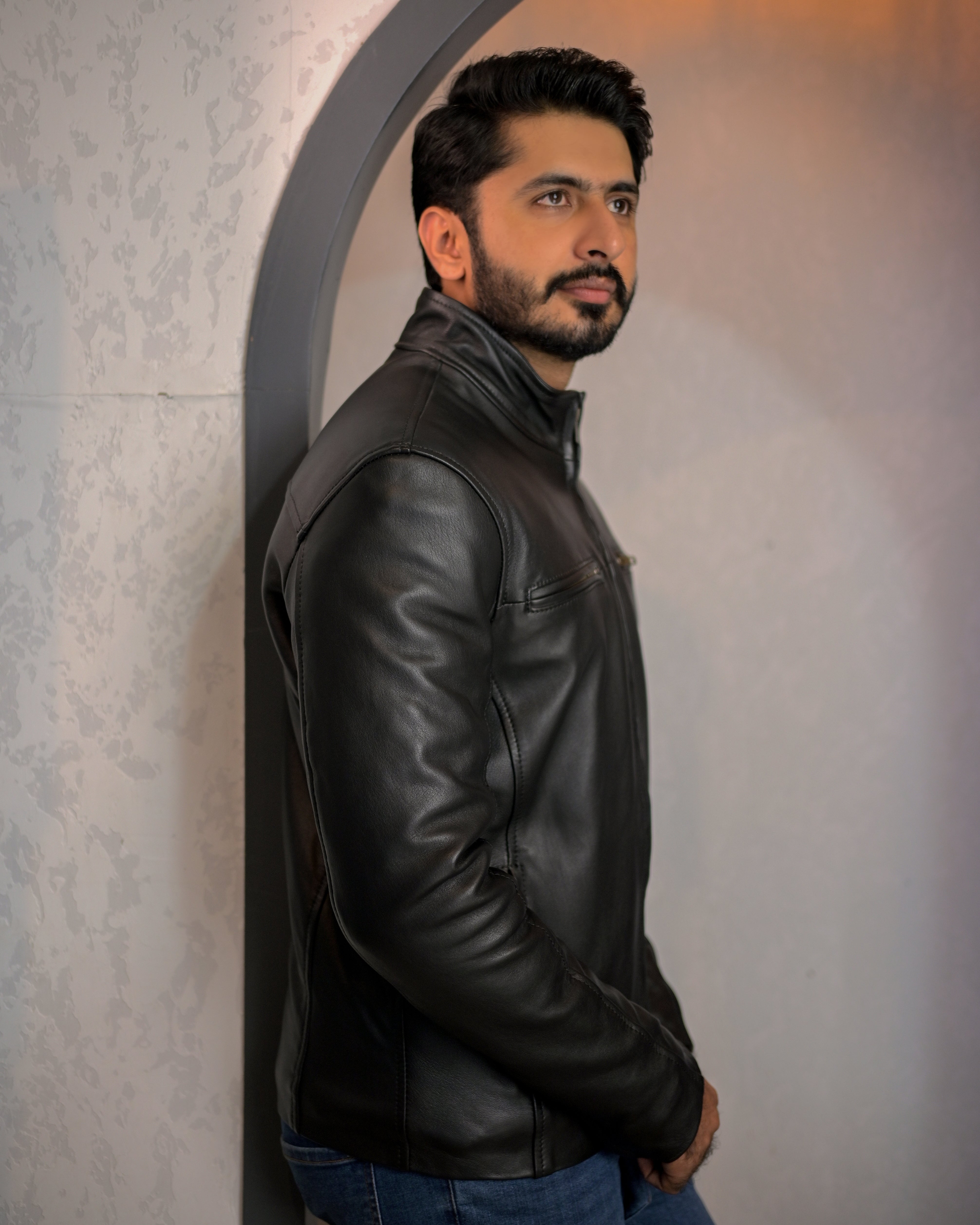 Leather Jacket black sf005