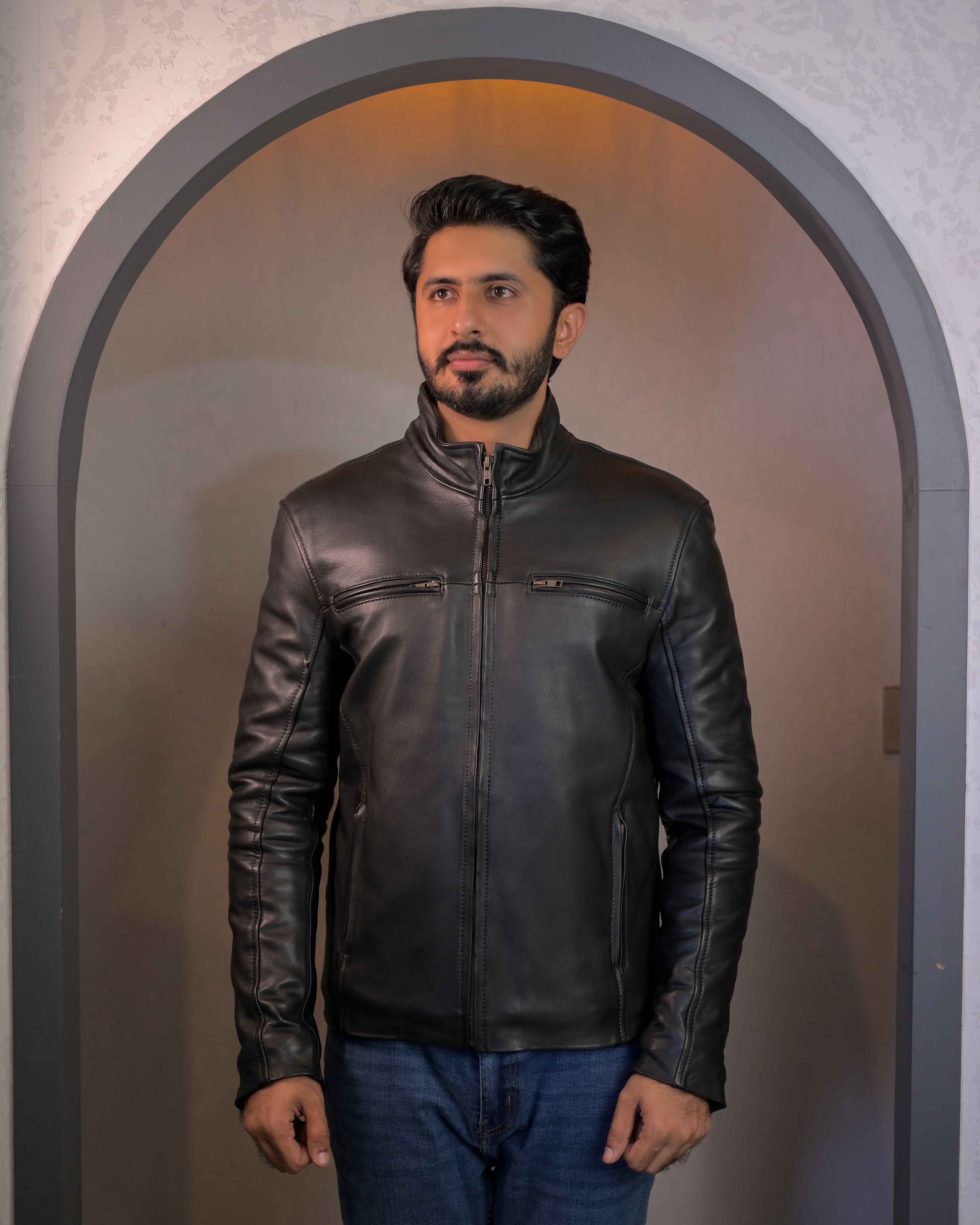 Leather Jacket black sf005