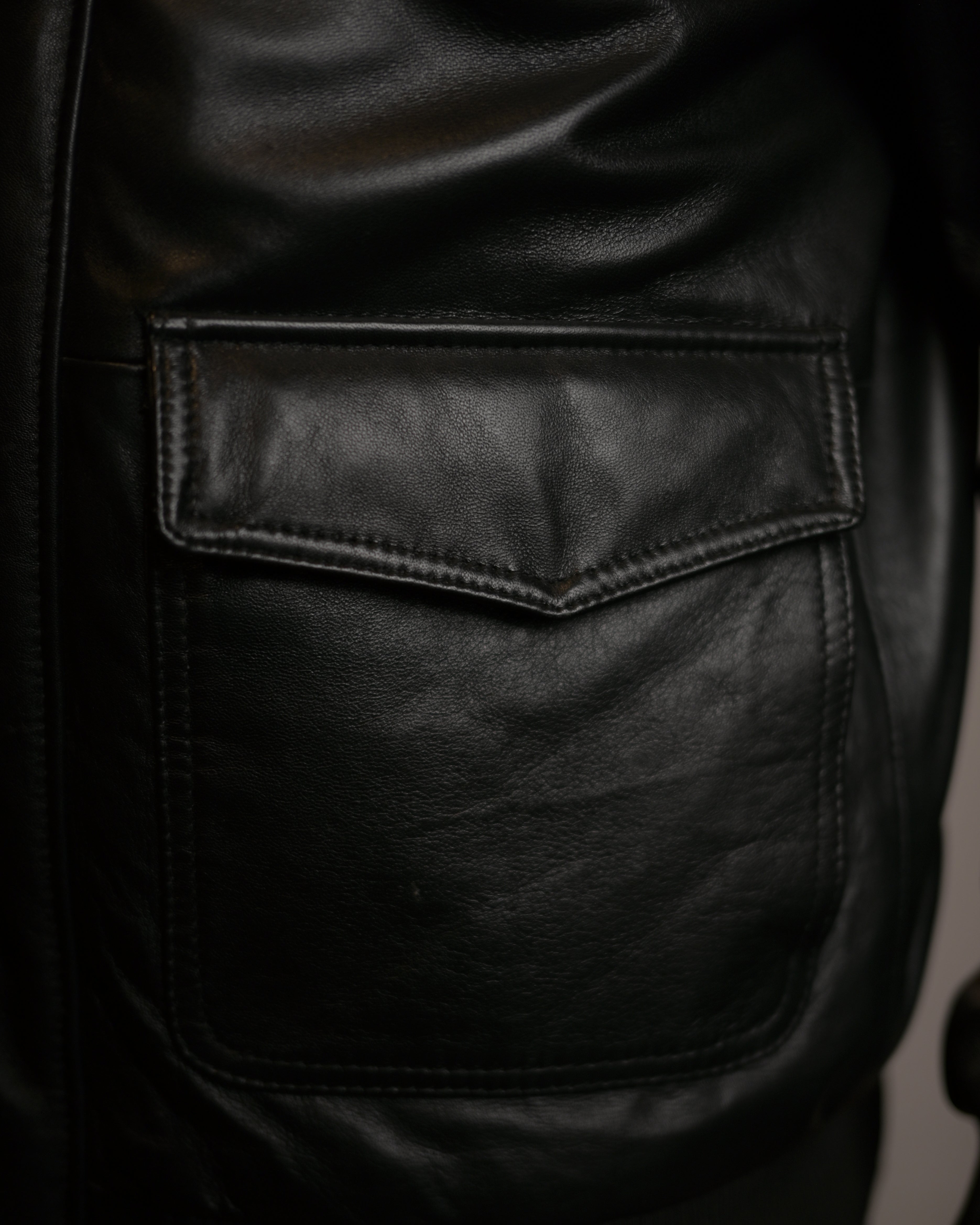 Leather Jacket Fur Collar Classics Sf009