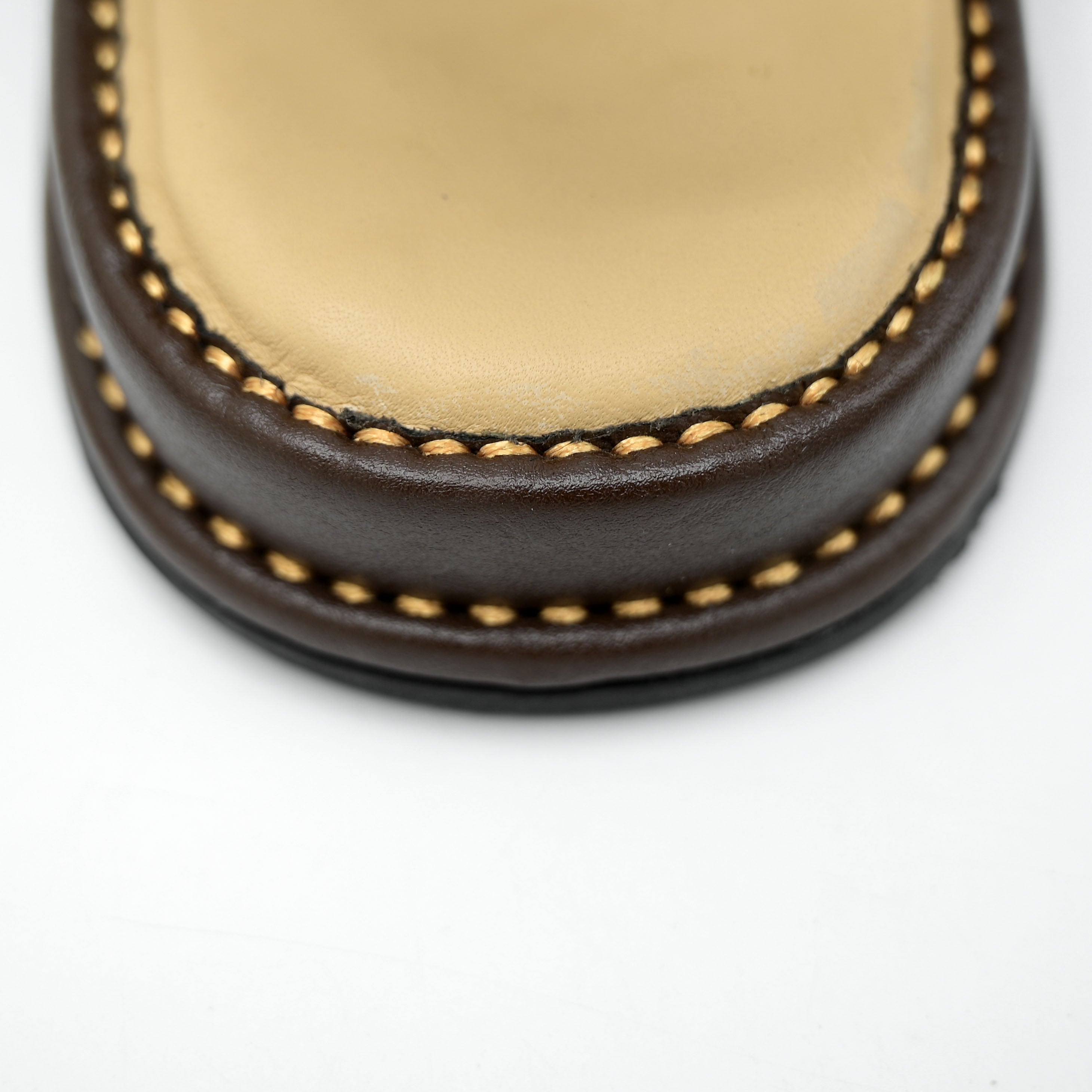 Medicated Heel Step Leather Chappal MHS01 (Dark Brown)