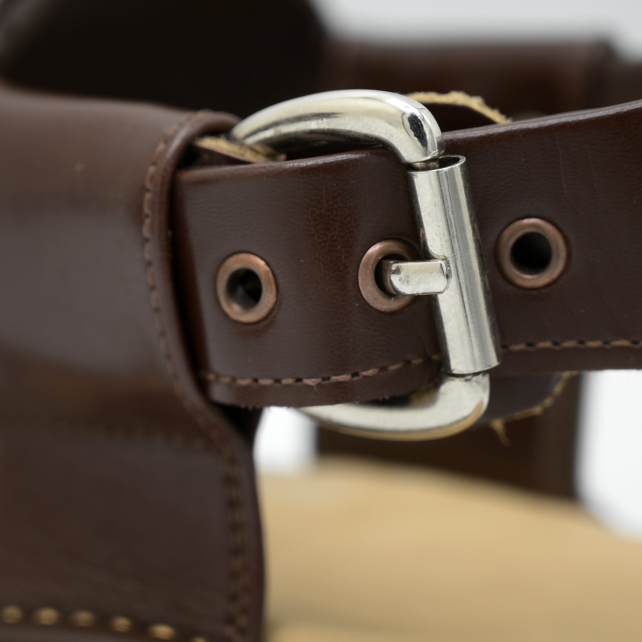 Medicated Heel Step Leather Chappal MHS01 (Dark Brown)