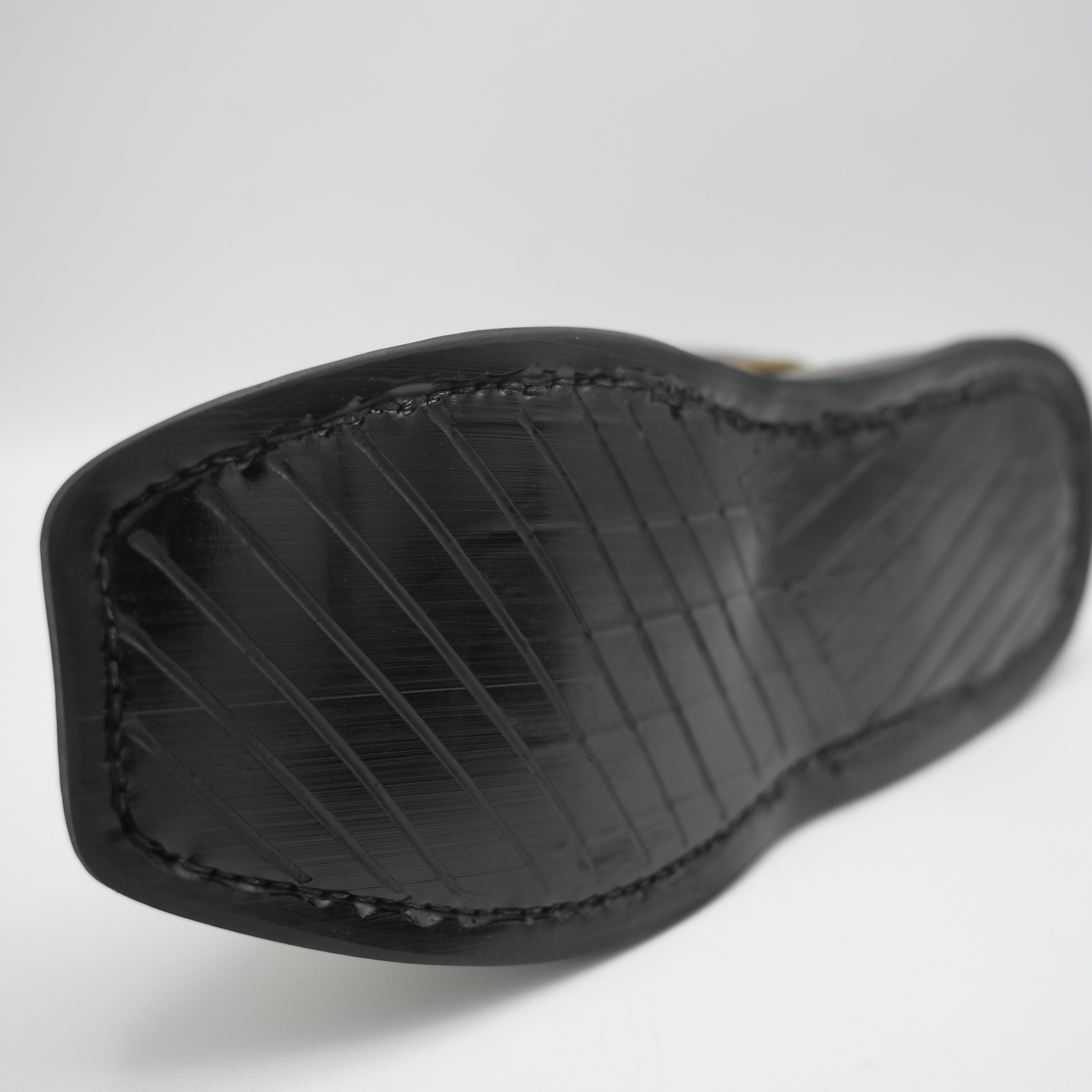 Medicated Heel Step Leather Chappal MHS01 (Dark Brown)