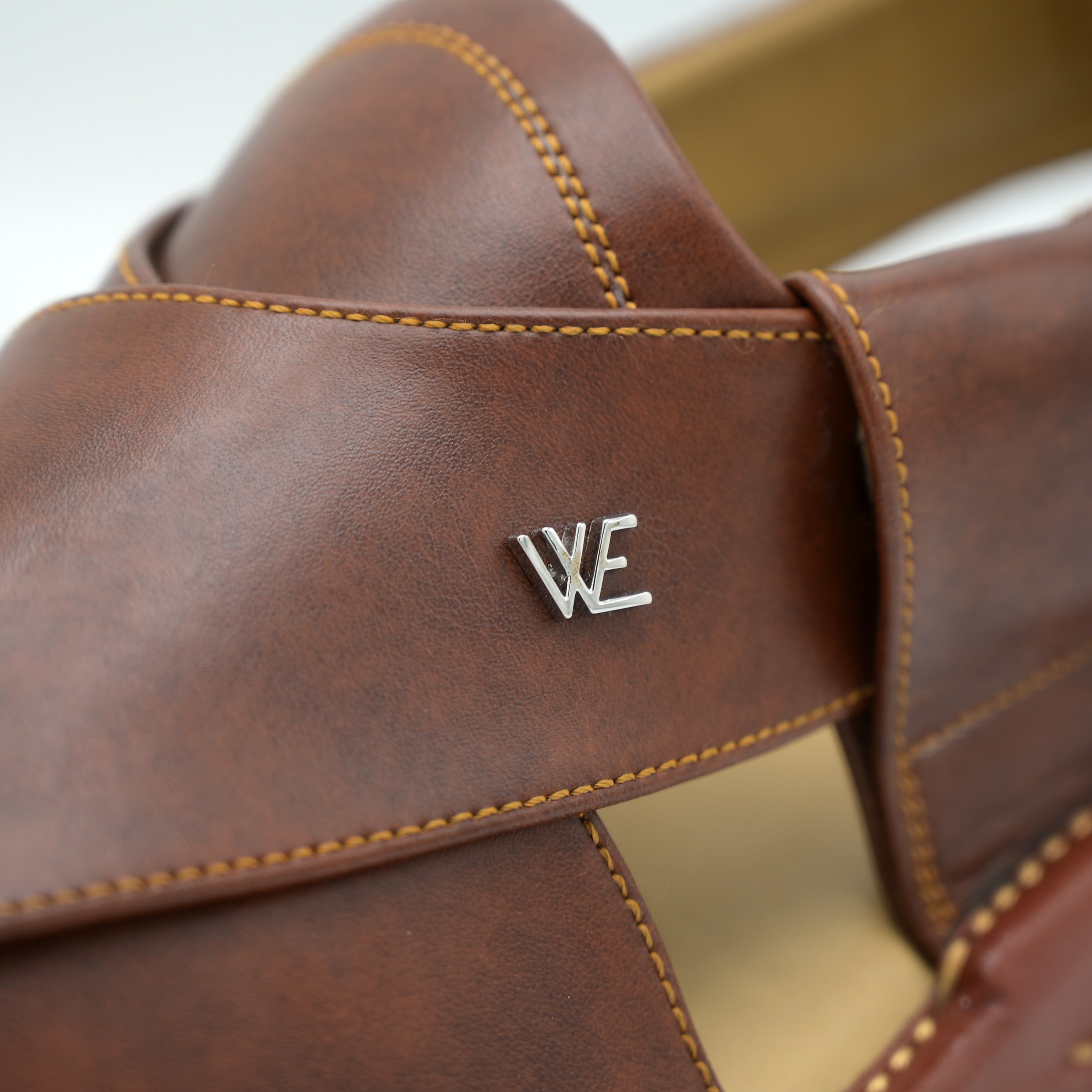 Medicated Heel Step Leather Chappal MHS02 (Brown)