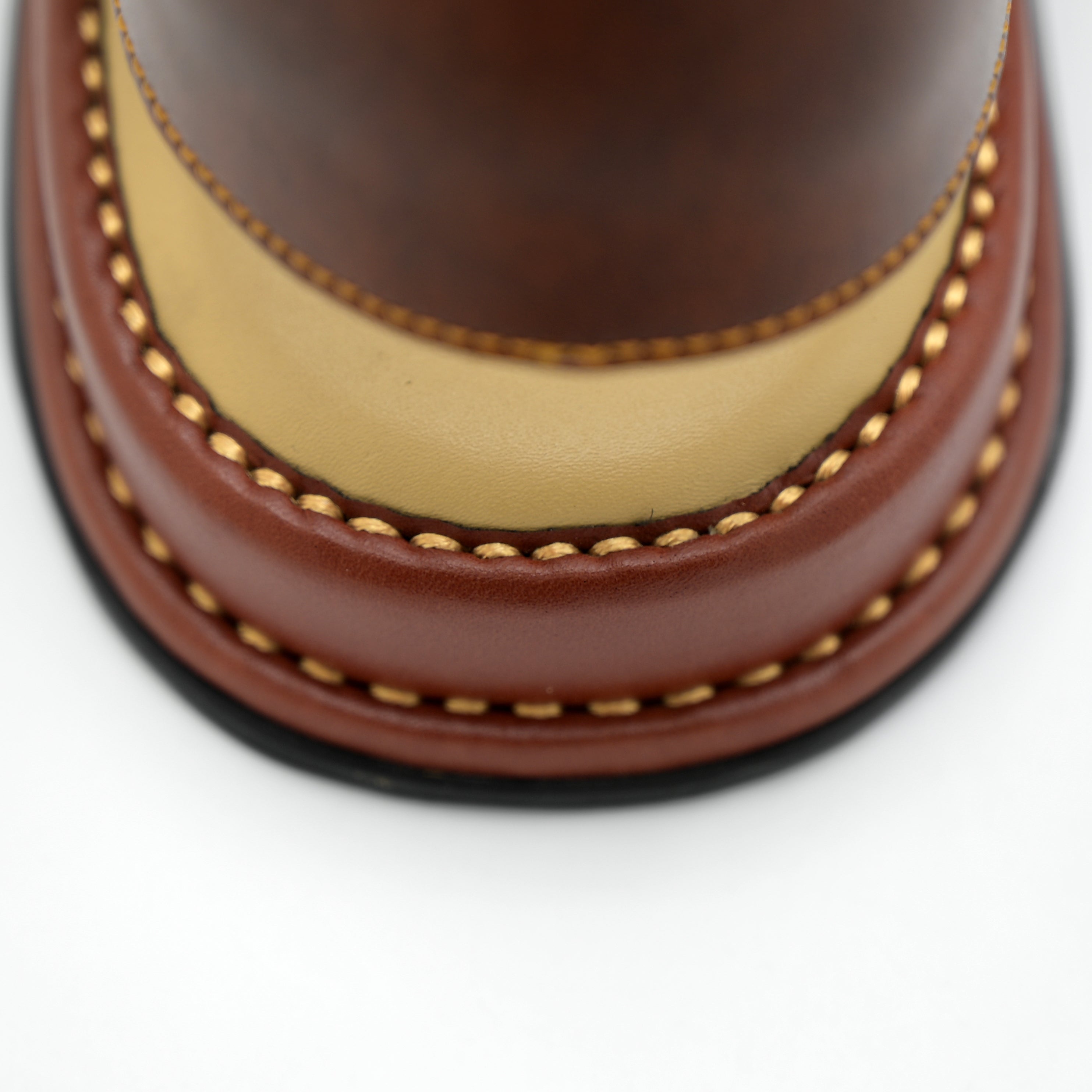 Medicated Heel Step Leather Chappal MHS02 (Brown)