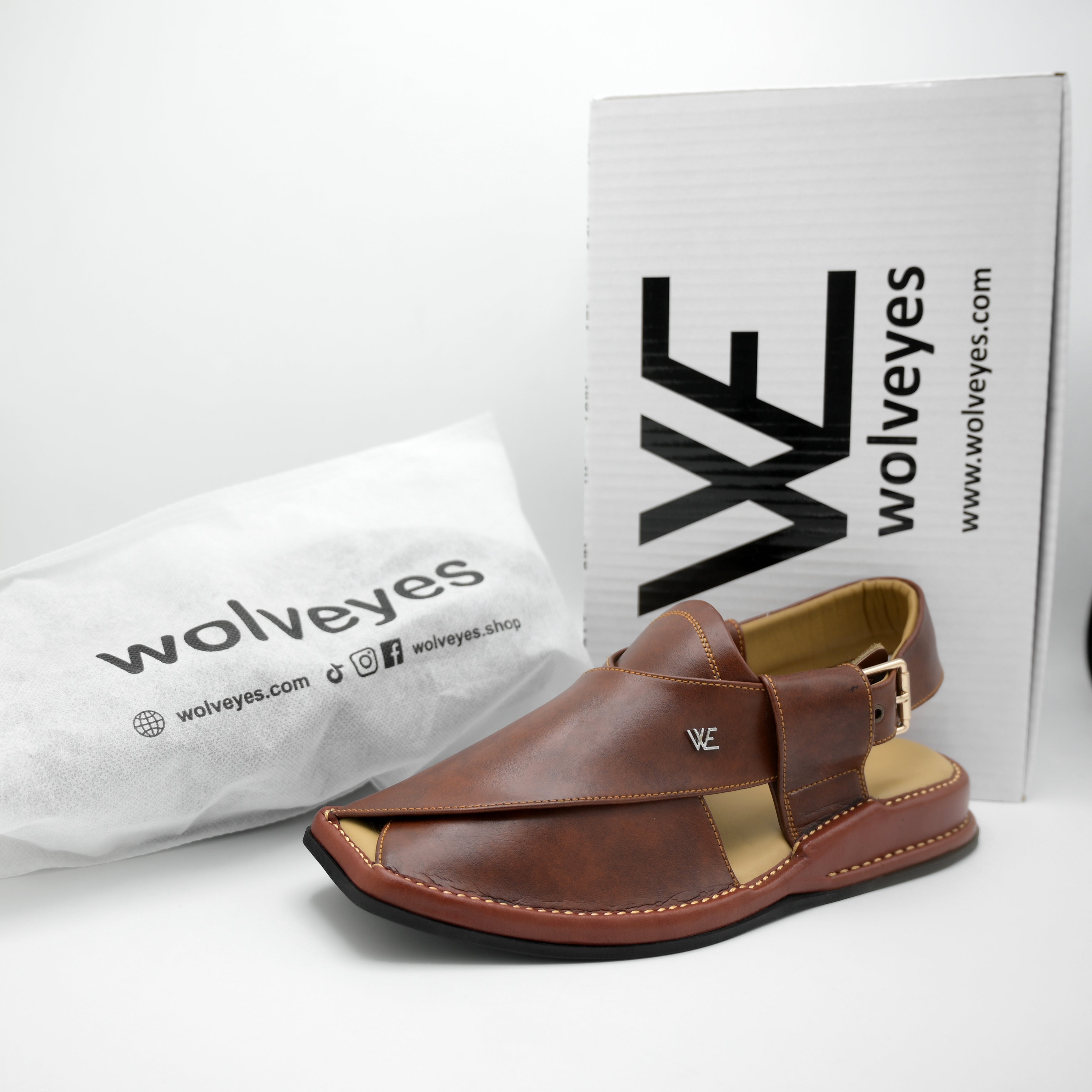 Medicated Heel Step Leather Chappal MHS02 (Brown)