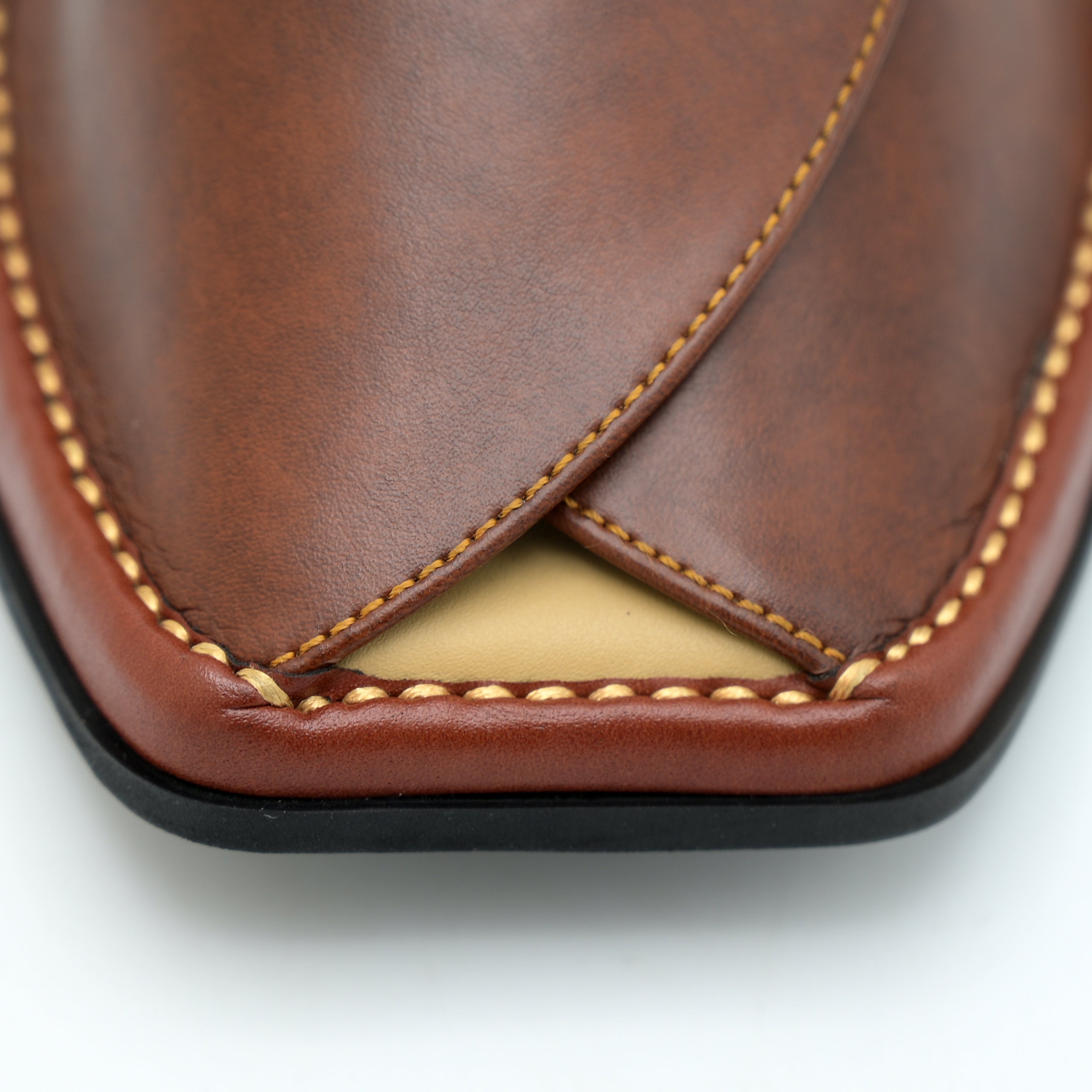 Medicated Heel Step Leather Chappal MHS02 (Brown)