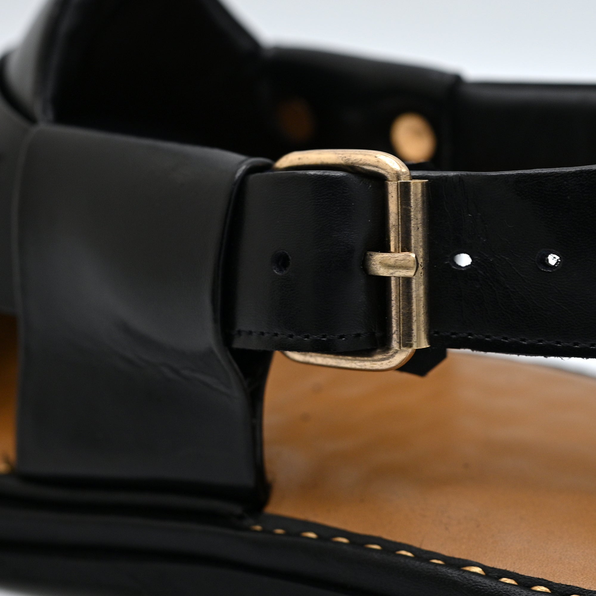 Medicated Leather Chappal Black