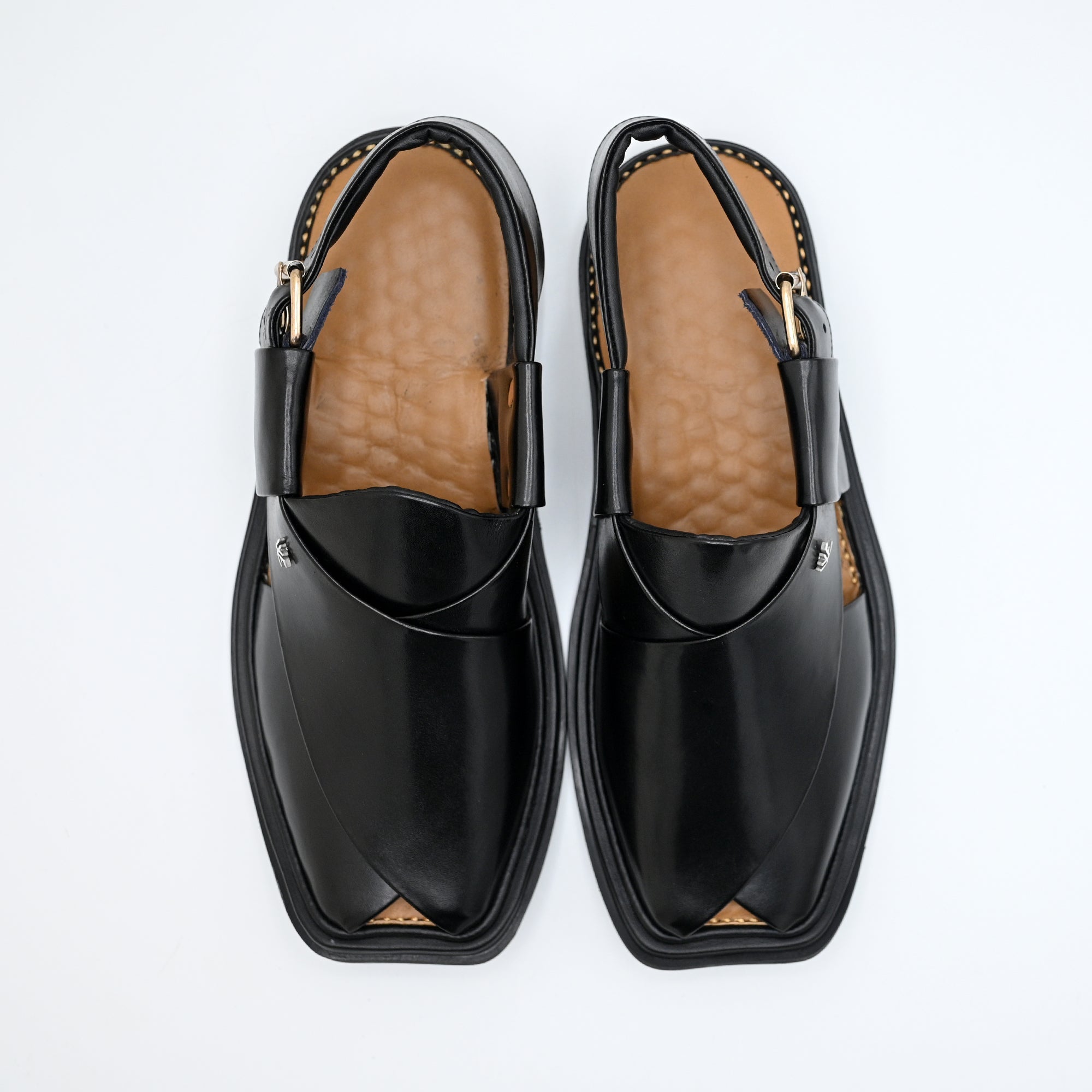 Medicated Leather Chappal Black