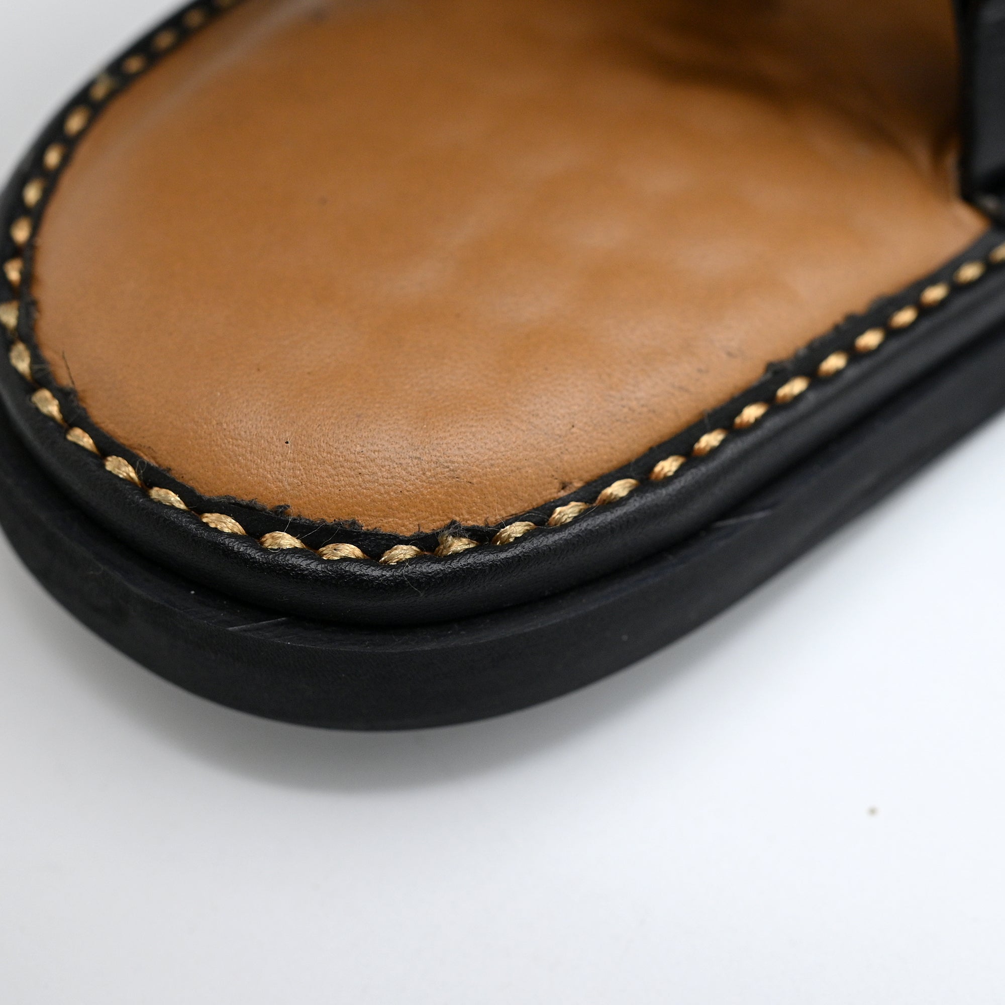 Medicated Leather Chappal Black