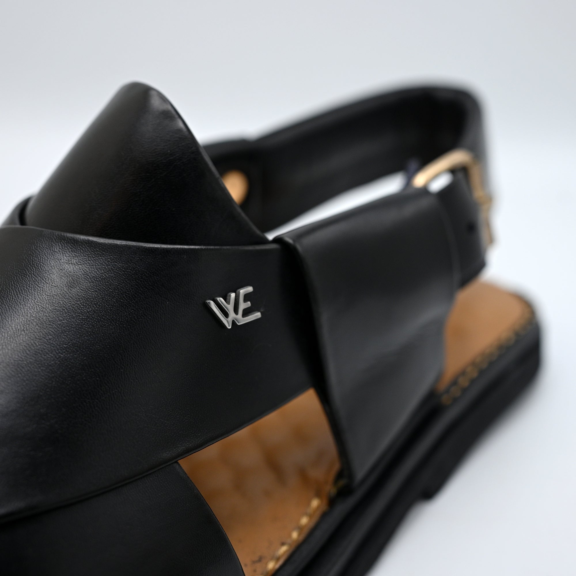 Medicated Leather Chappal Black