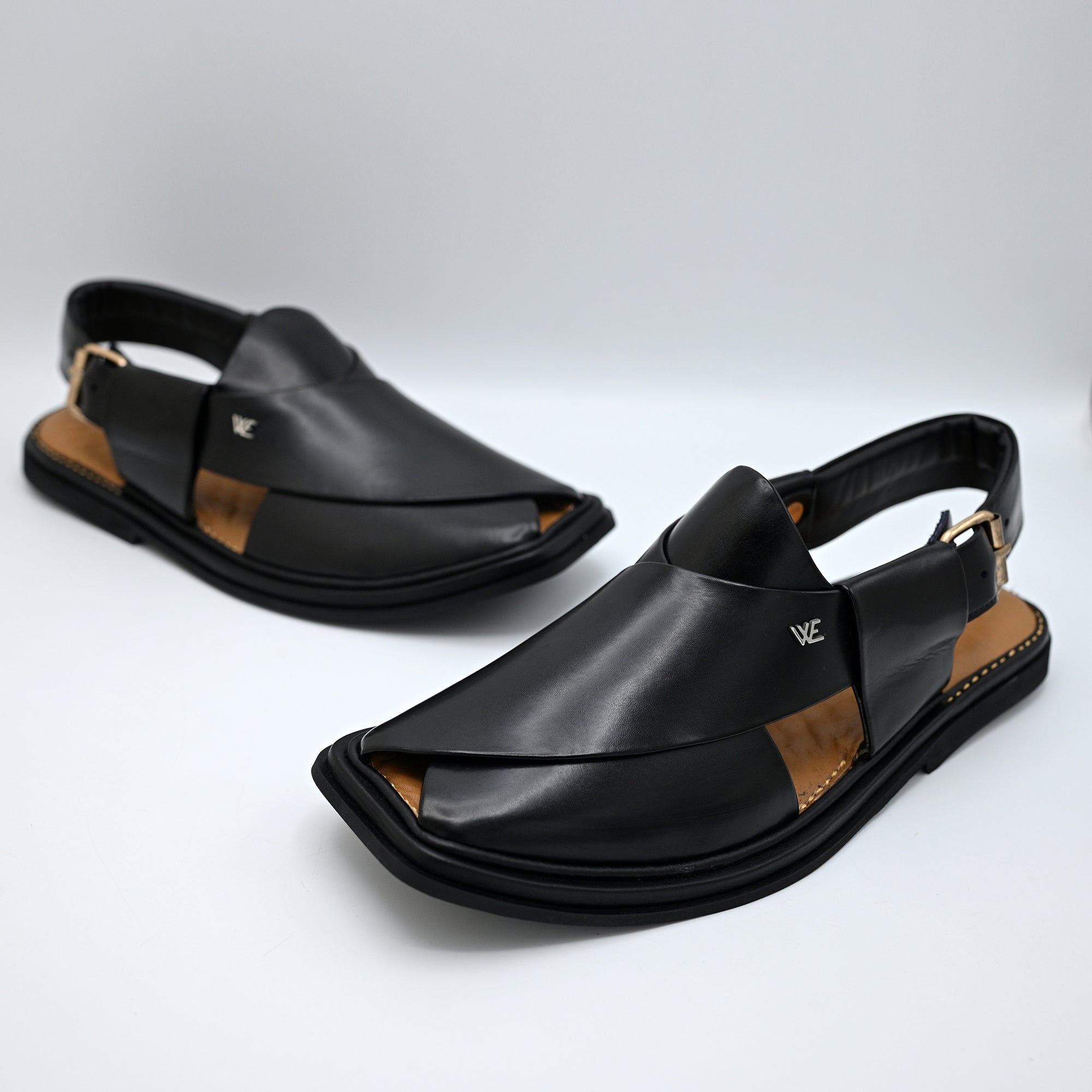Medicated Leather Chappal Black