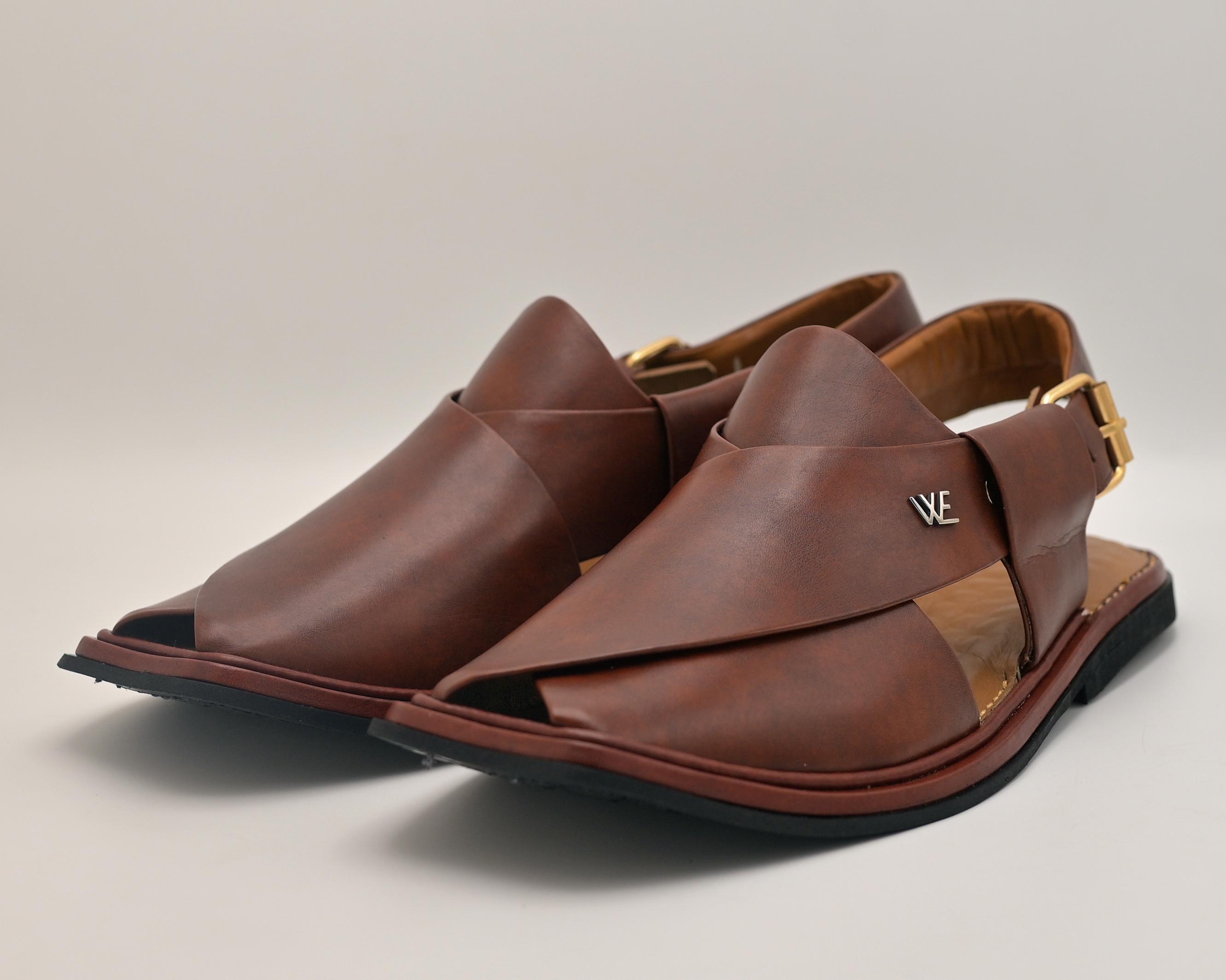 Medicated leather chappal brown
