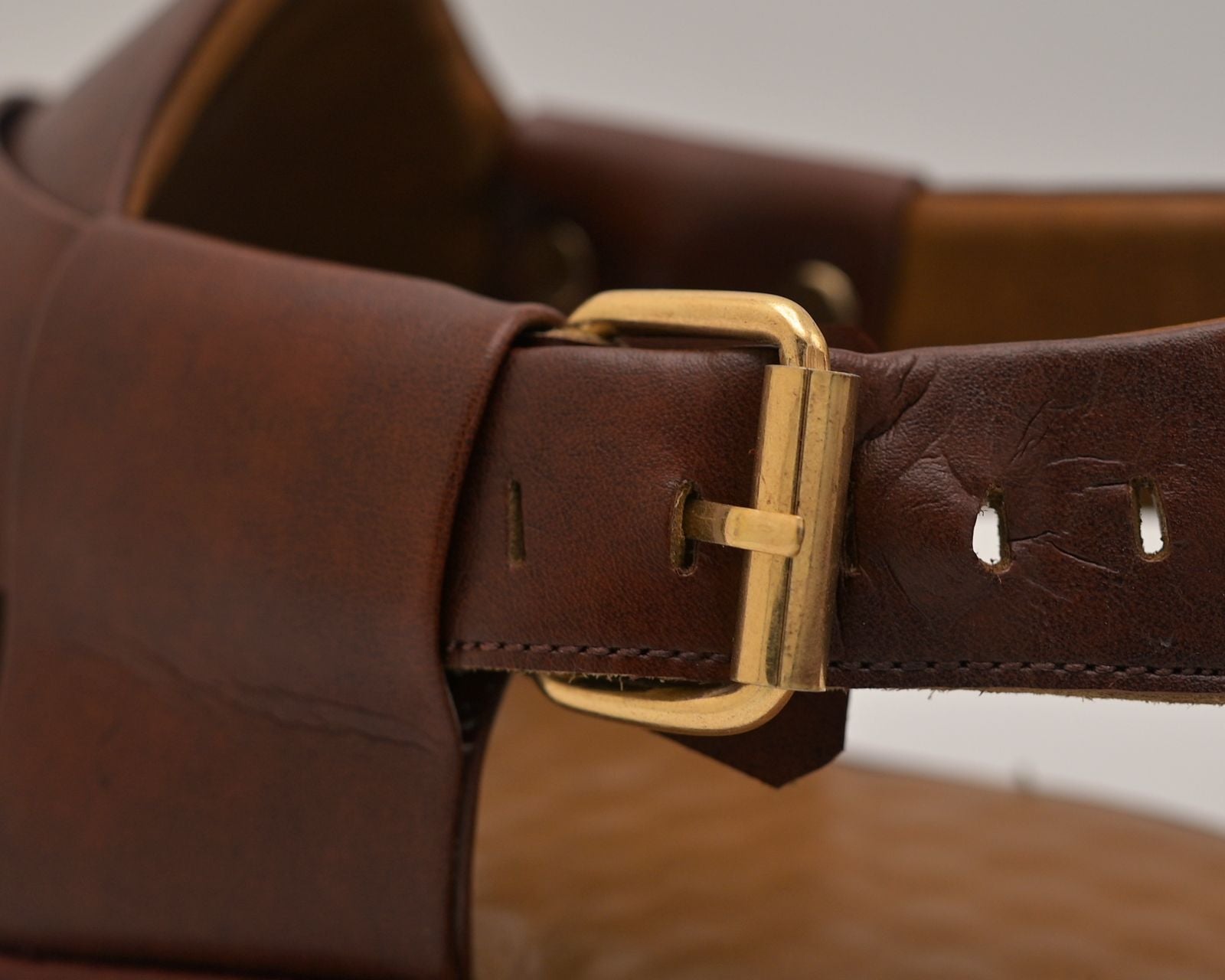 Medicated leather chappal brown